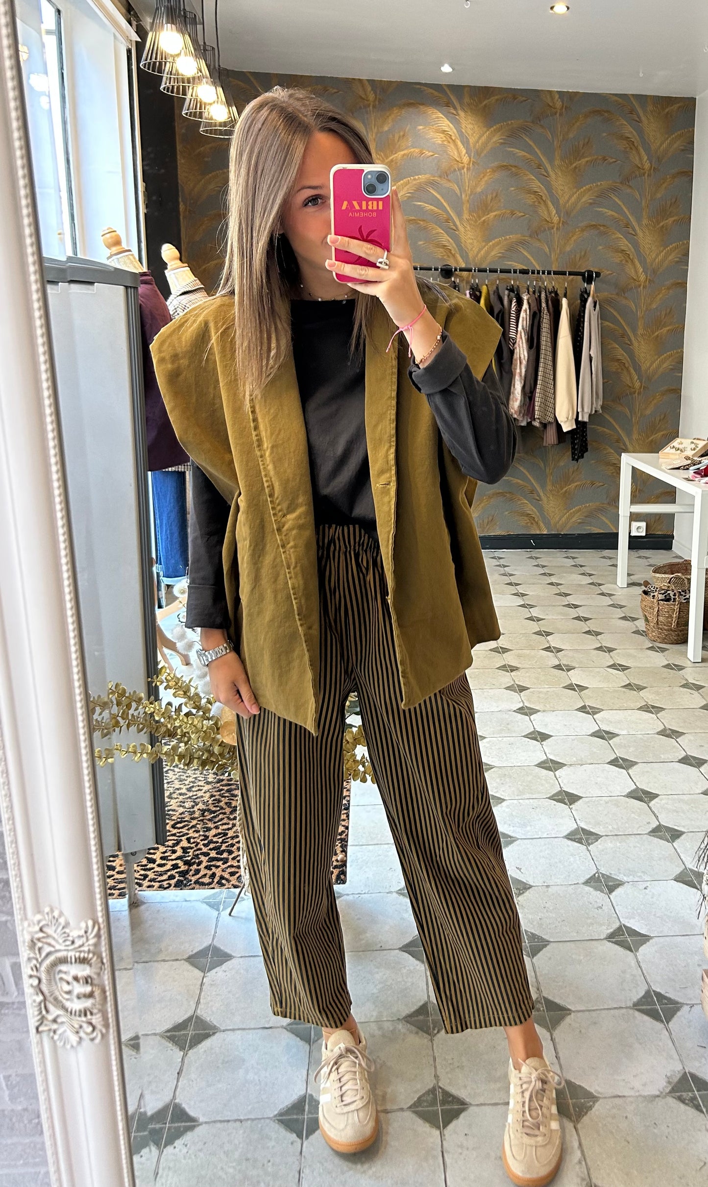 Pantalon Magique rayé curry - Johanna Paris