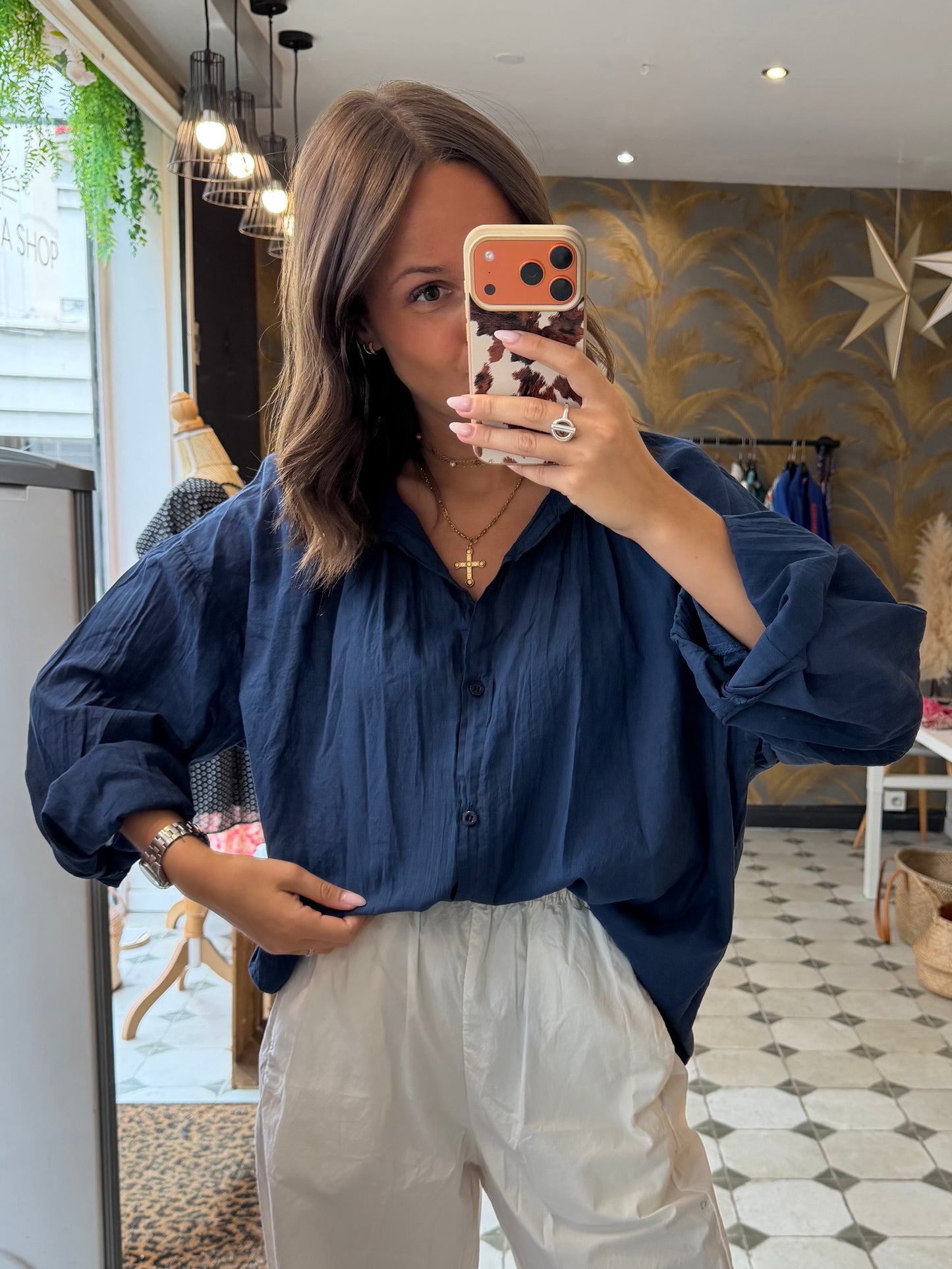 Chemise Clémentine bleu marine  - Johanna Paris