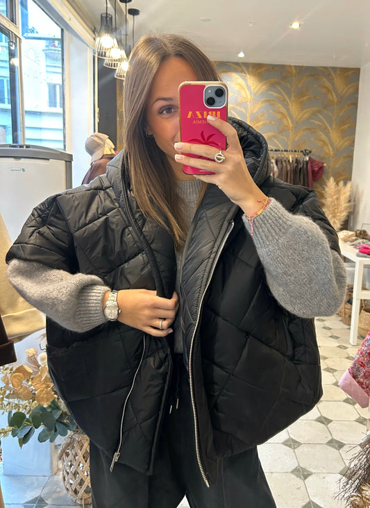 Doudoune cape noire - Johanna Paris