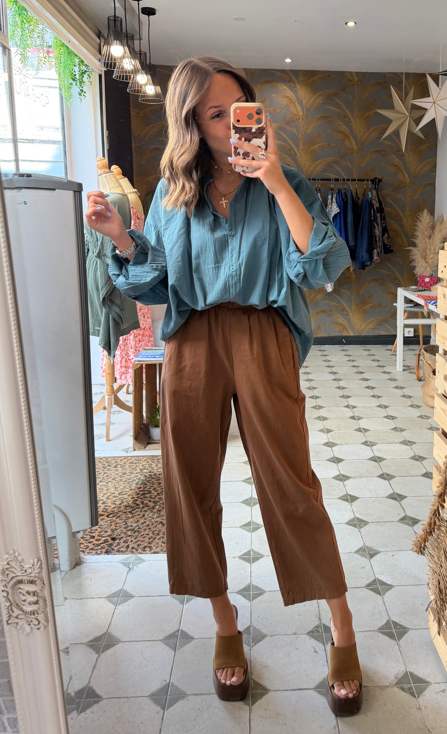 Chemise Clémentine bleu canard - Johanna Paris