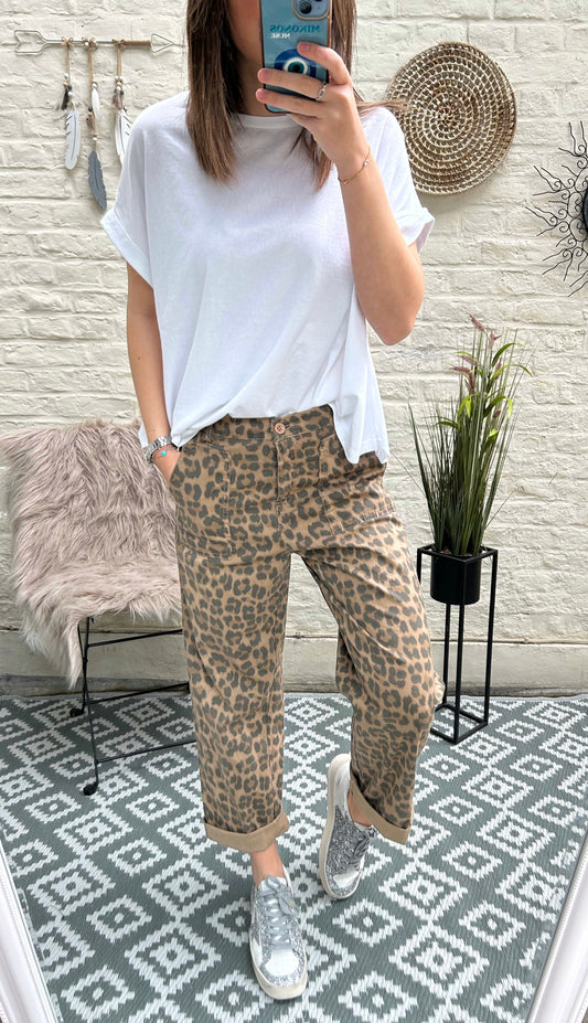 Pantalon en toile léopard- Johanna Paris