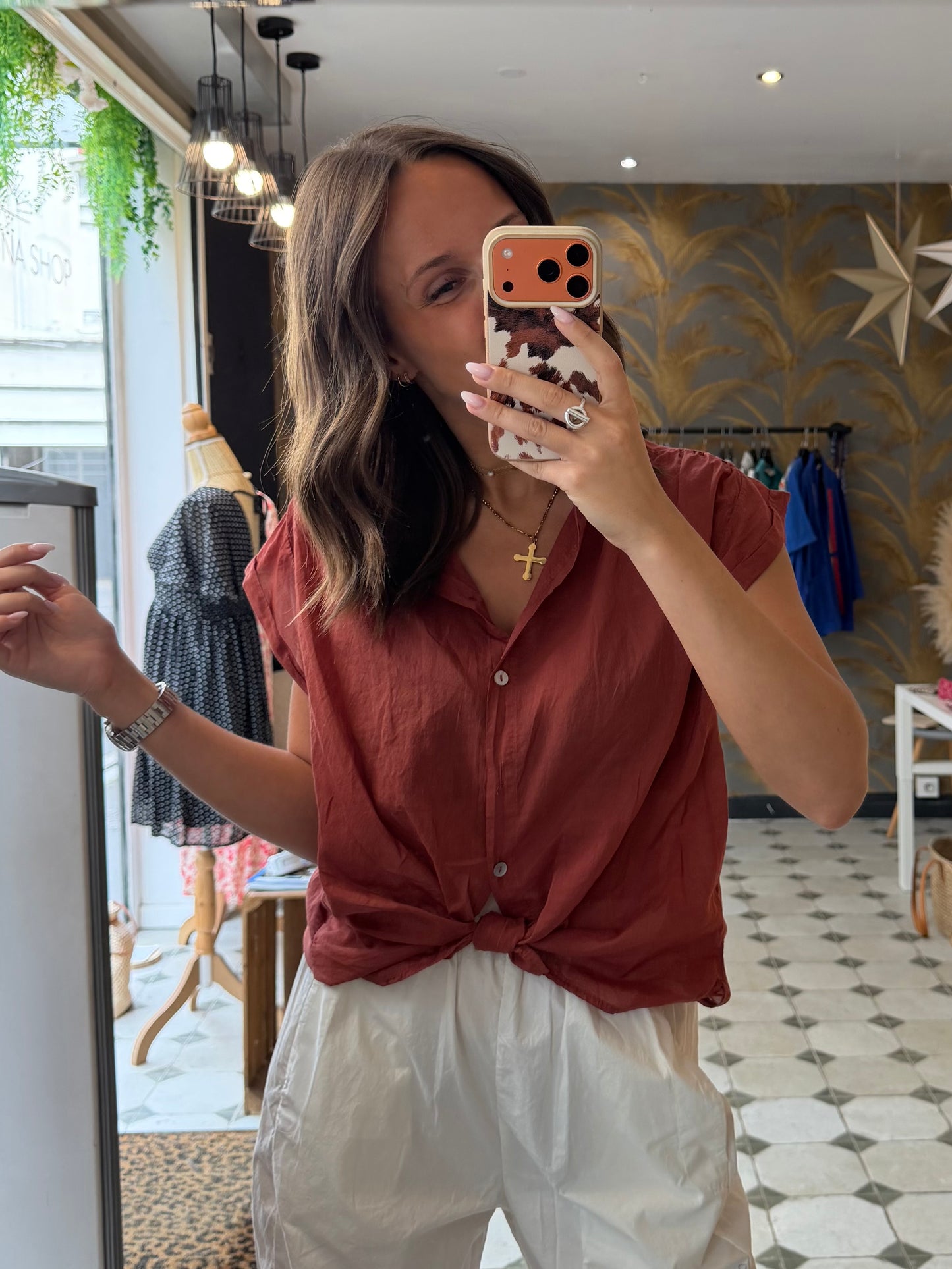 Blouse sans manches Myla terracotta - Johanna Paris