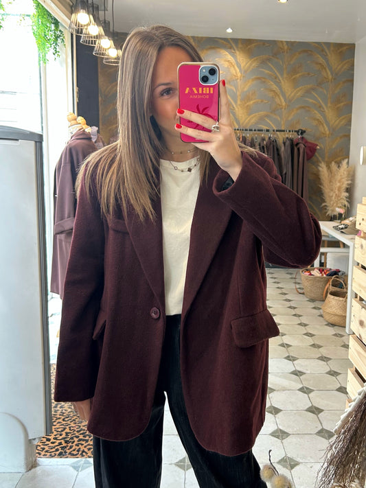 Blazer en laine bordeaux - Johanna Paris
