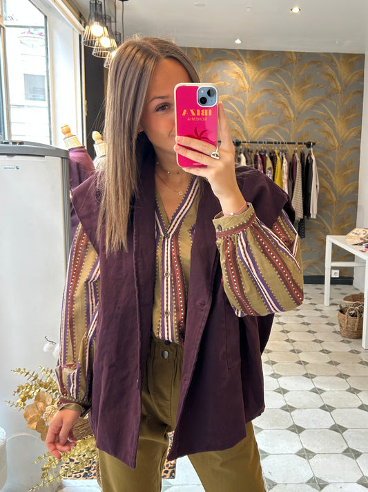 Veste sans manches Elea prune - Johanna Paris