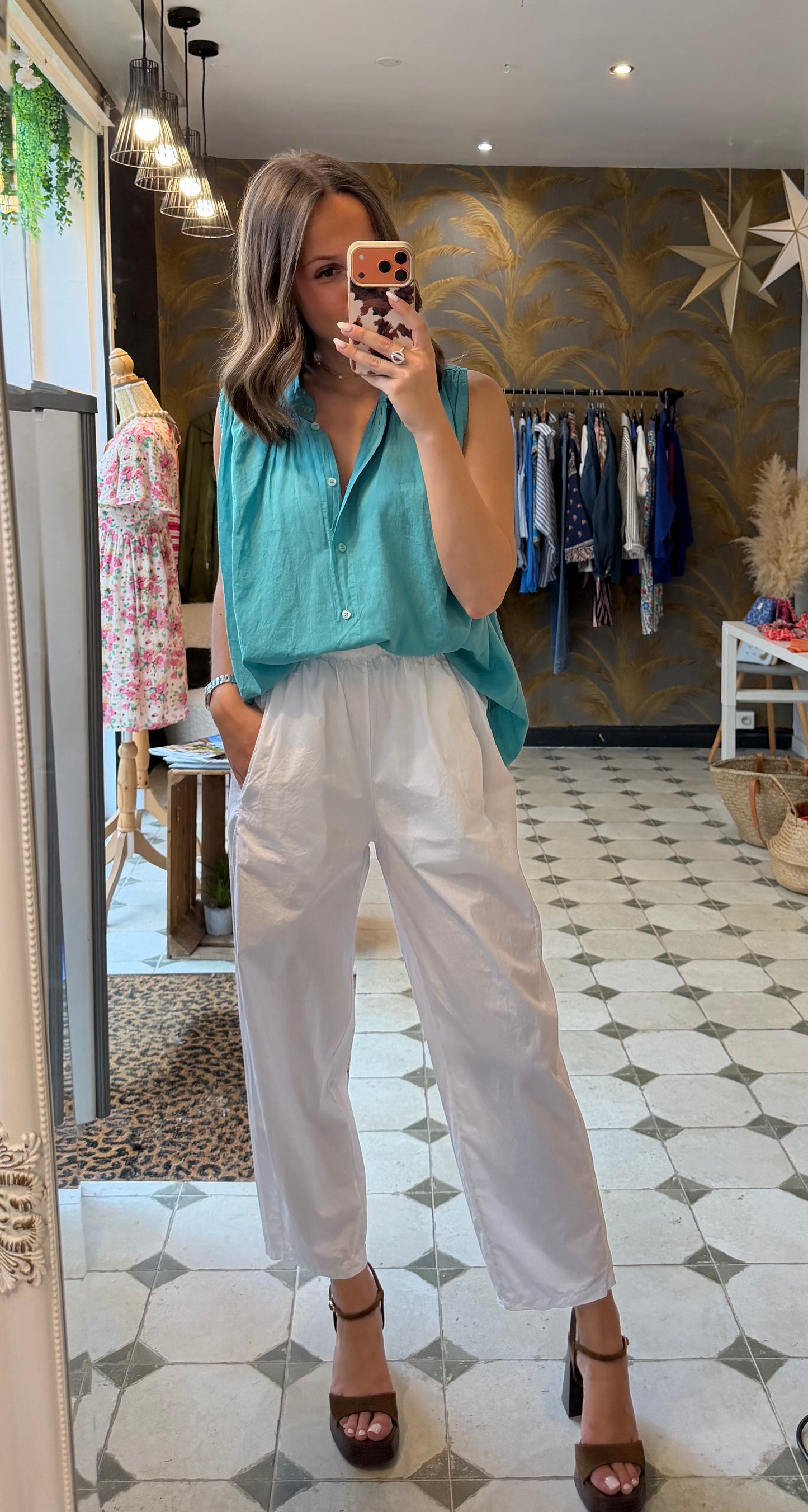 Pantalon Magique en toile fine blanc - Johanna Paris