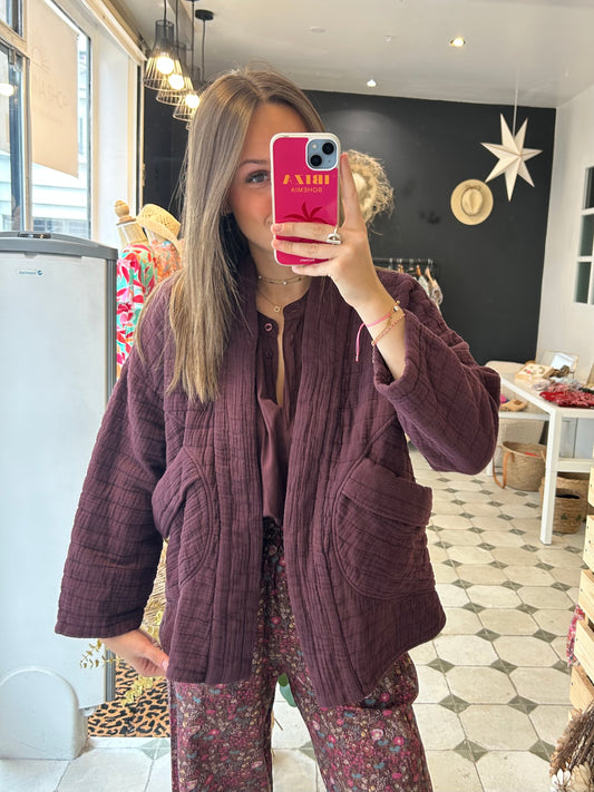 Veste matelassée prune - Johanna Paris