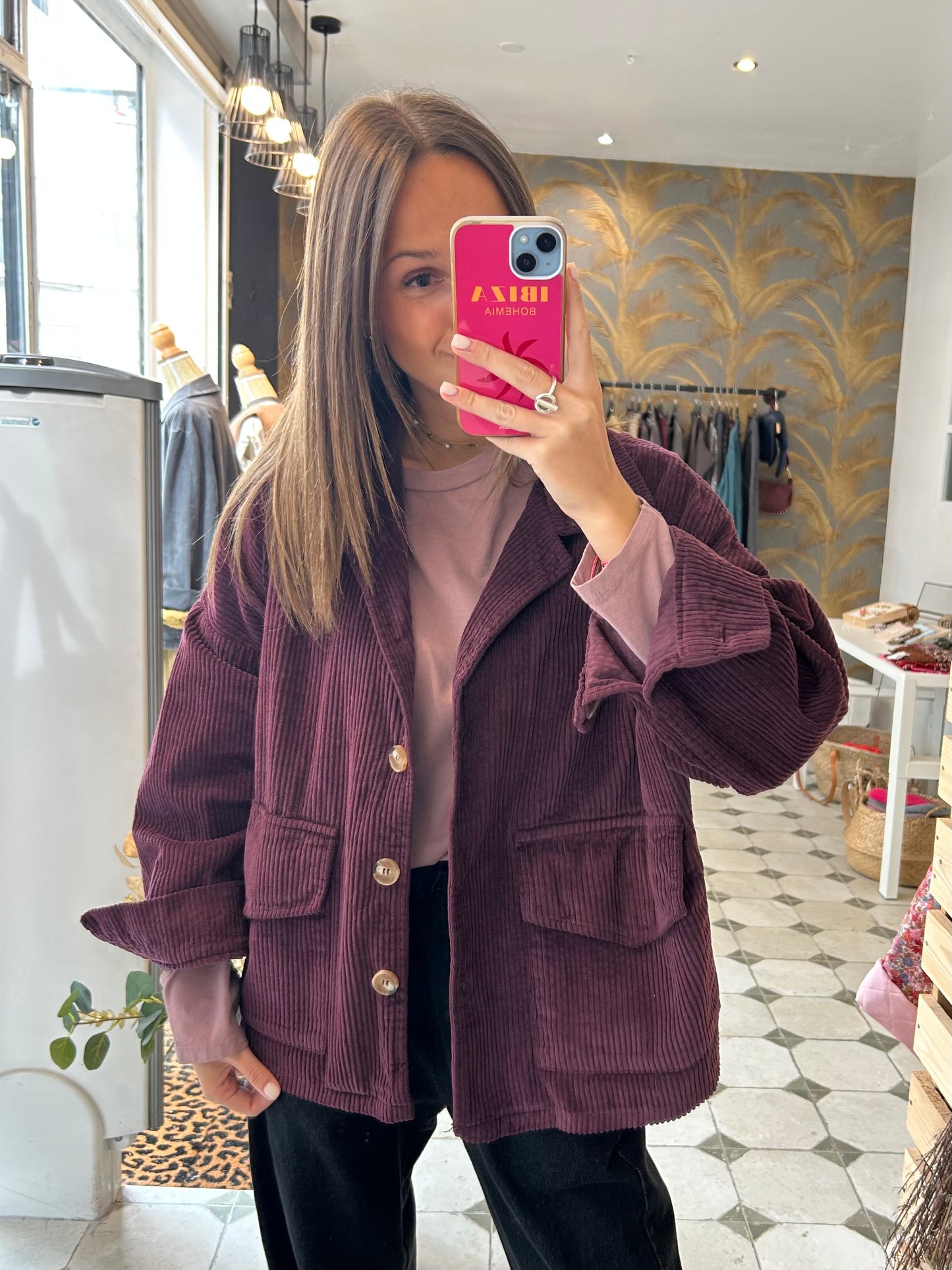Veste en velours Mélissa prune - Johanna Paris