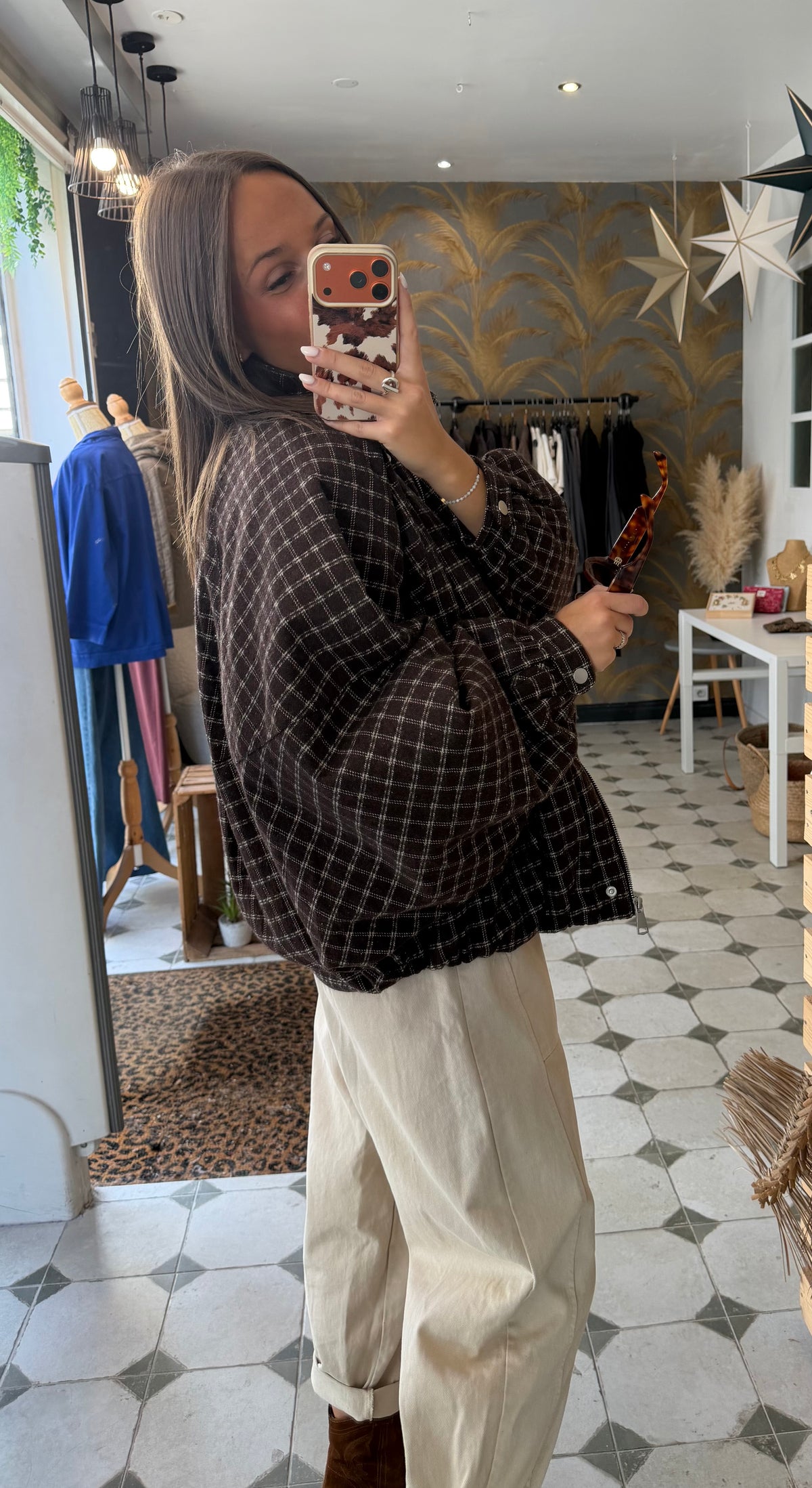 Blouson boule à carreaux - Johanna Paris