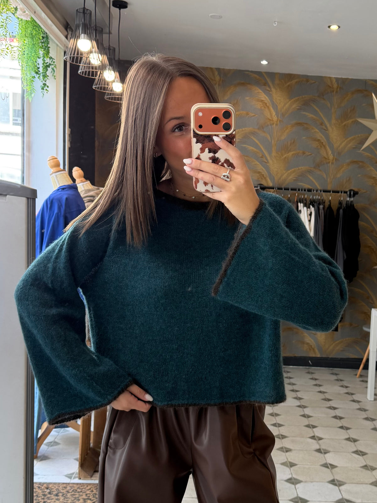 Pull col rond bleu canard - Johanna Paris