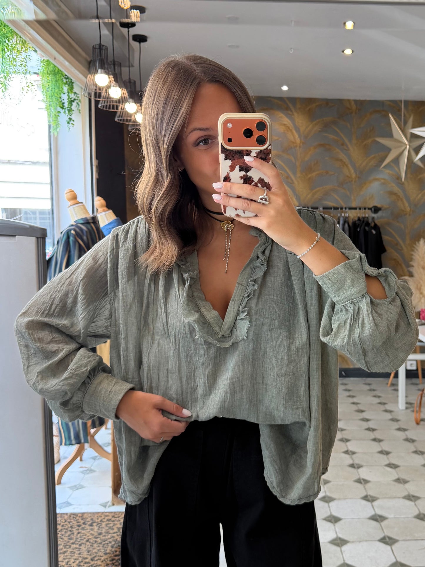 Blouse ML Aria kaki - Johanna Paris