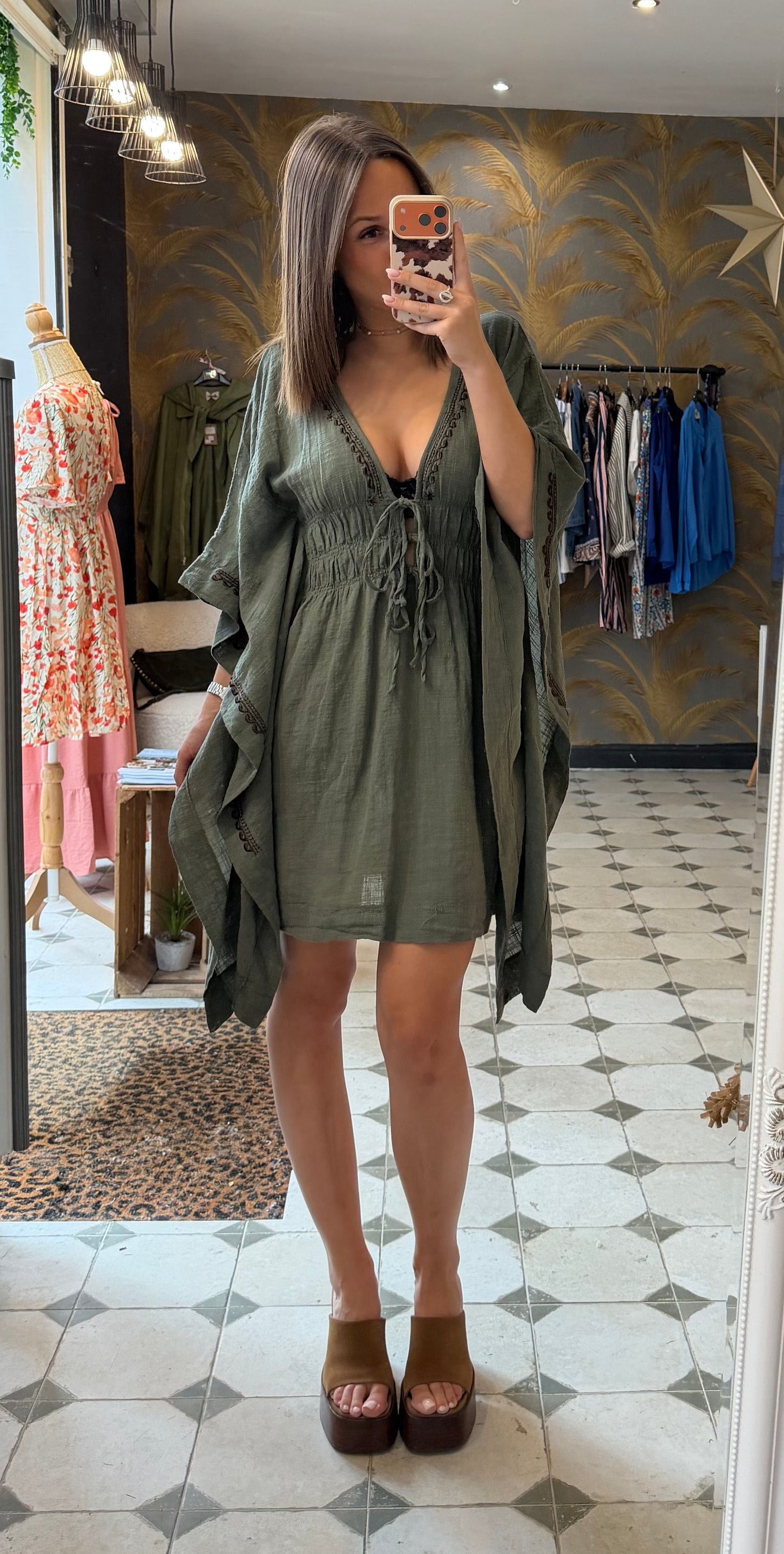 Kimono court kaki - Johanna paris