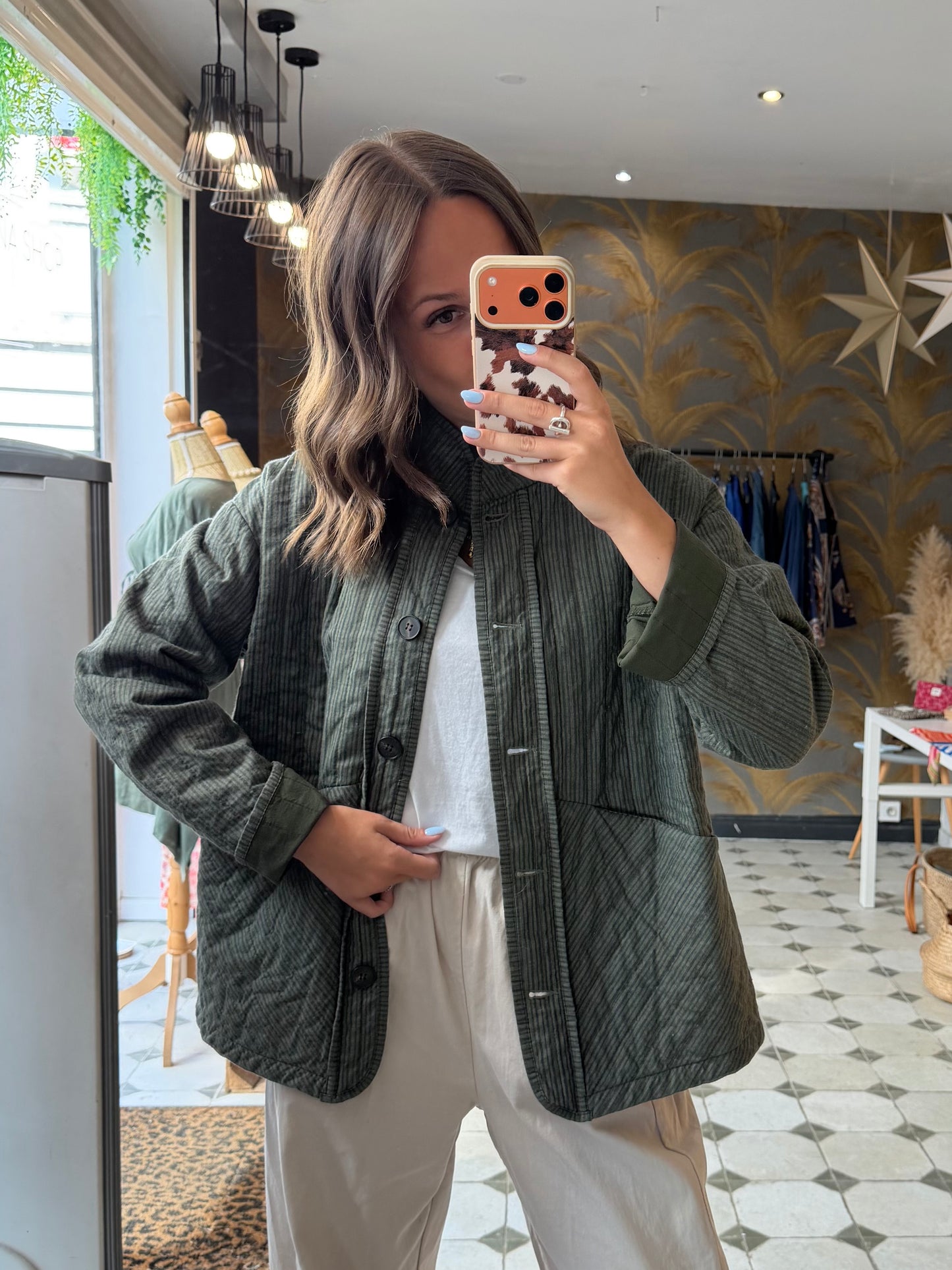 Veste avec écharpe kaki - Johanna Paris