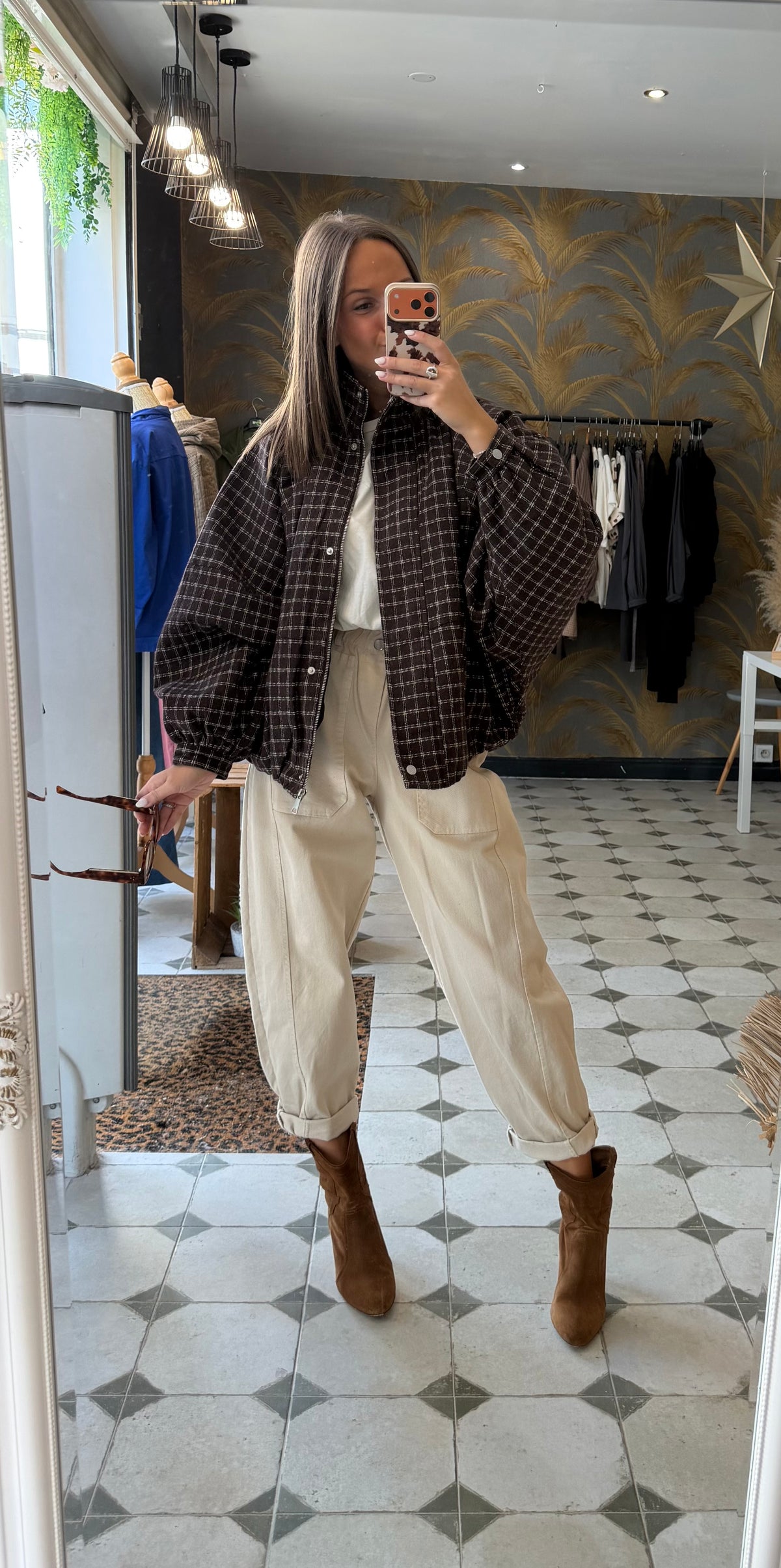 Blouson boule à carreaux - Johanna Paris