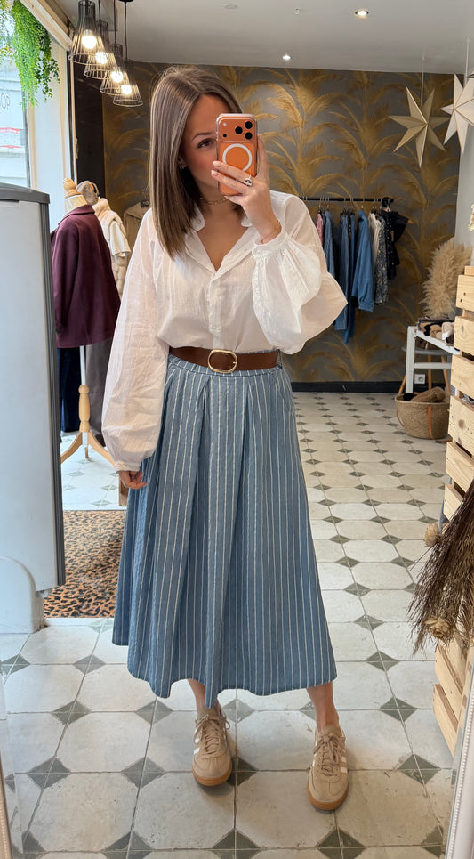 Jupe longue Marlène avec des rayures - Johanna Paris