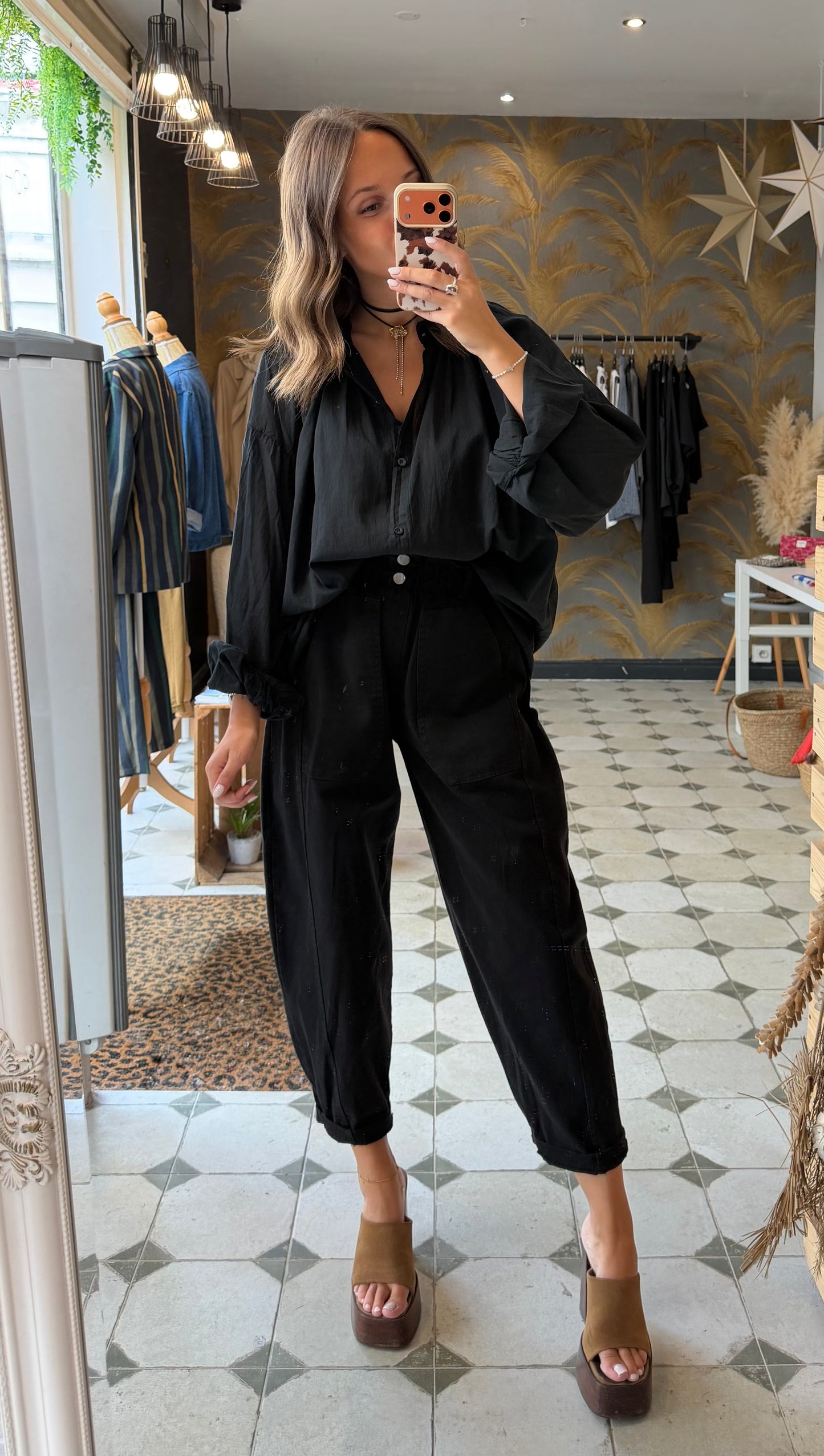 Chemise Clémentine noire - Johanna Paris
