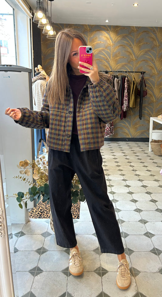 Pantalon Magique rayé chocolat - Johanna Paris