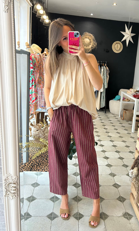 Pantalon Magique Gabin bordeaux - Johanna Paris