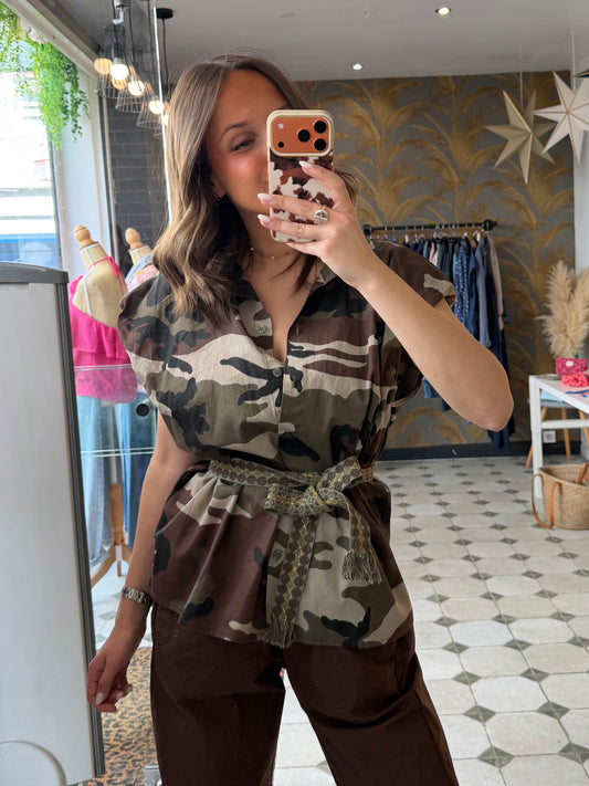 Chemise militaire avec épaulettes - Johanna Paris