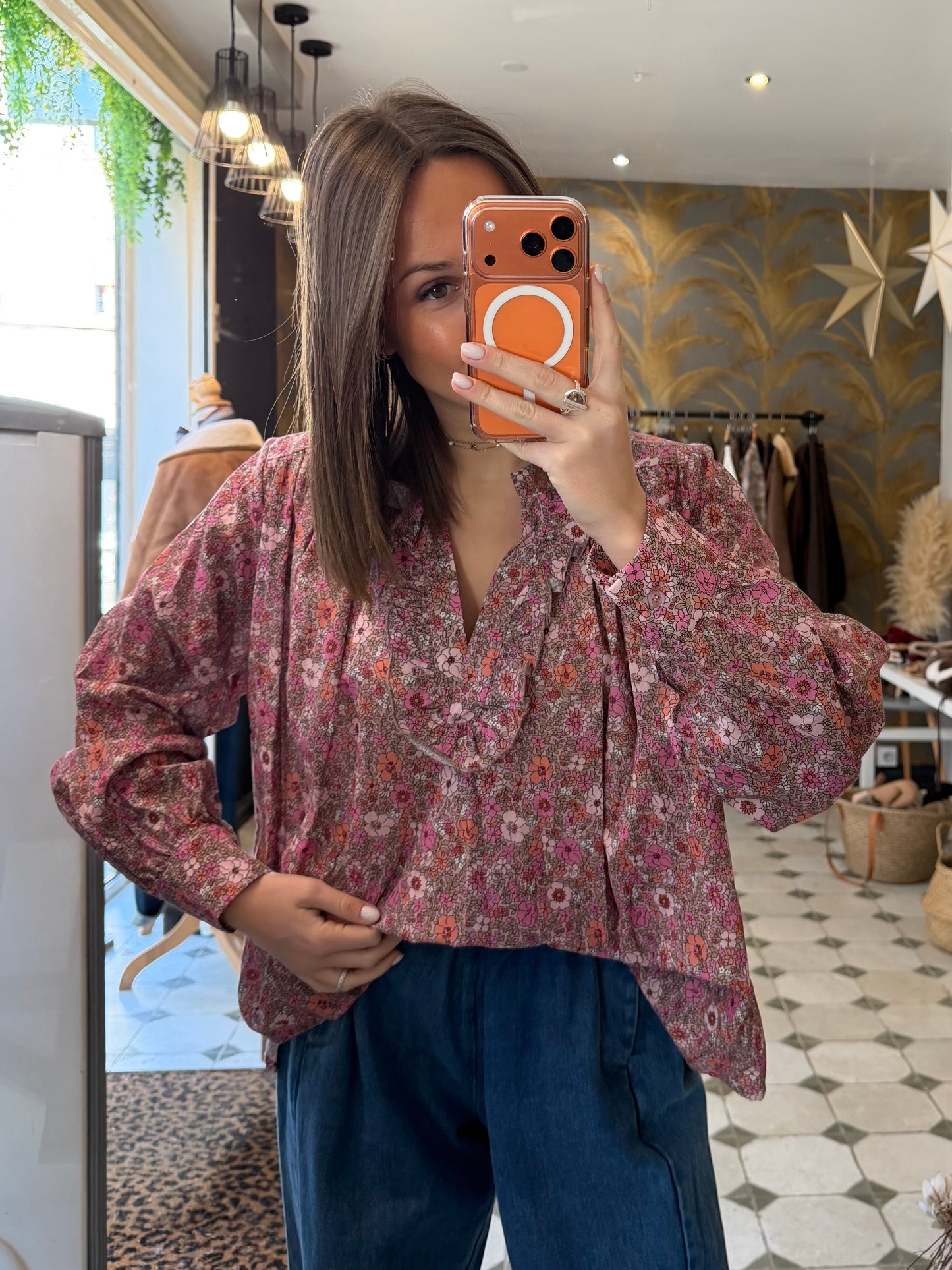 Blouse Flowers rose - Johanna Paris