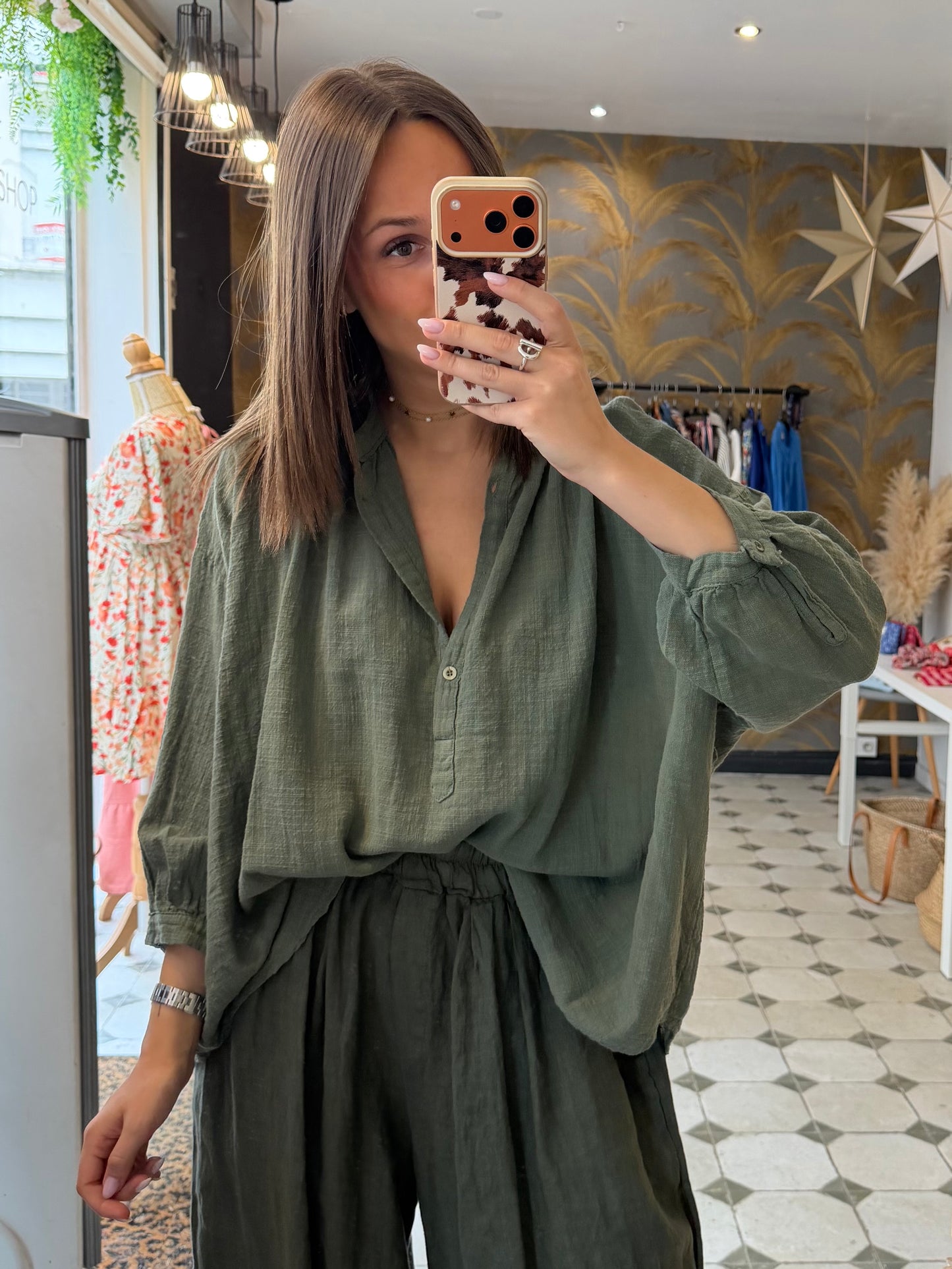 Chemise Ava en Garza kaki - Johanna Paris