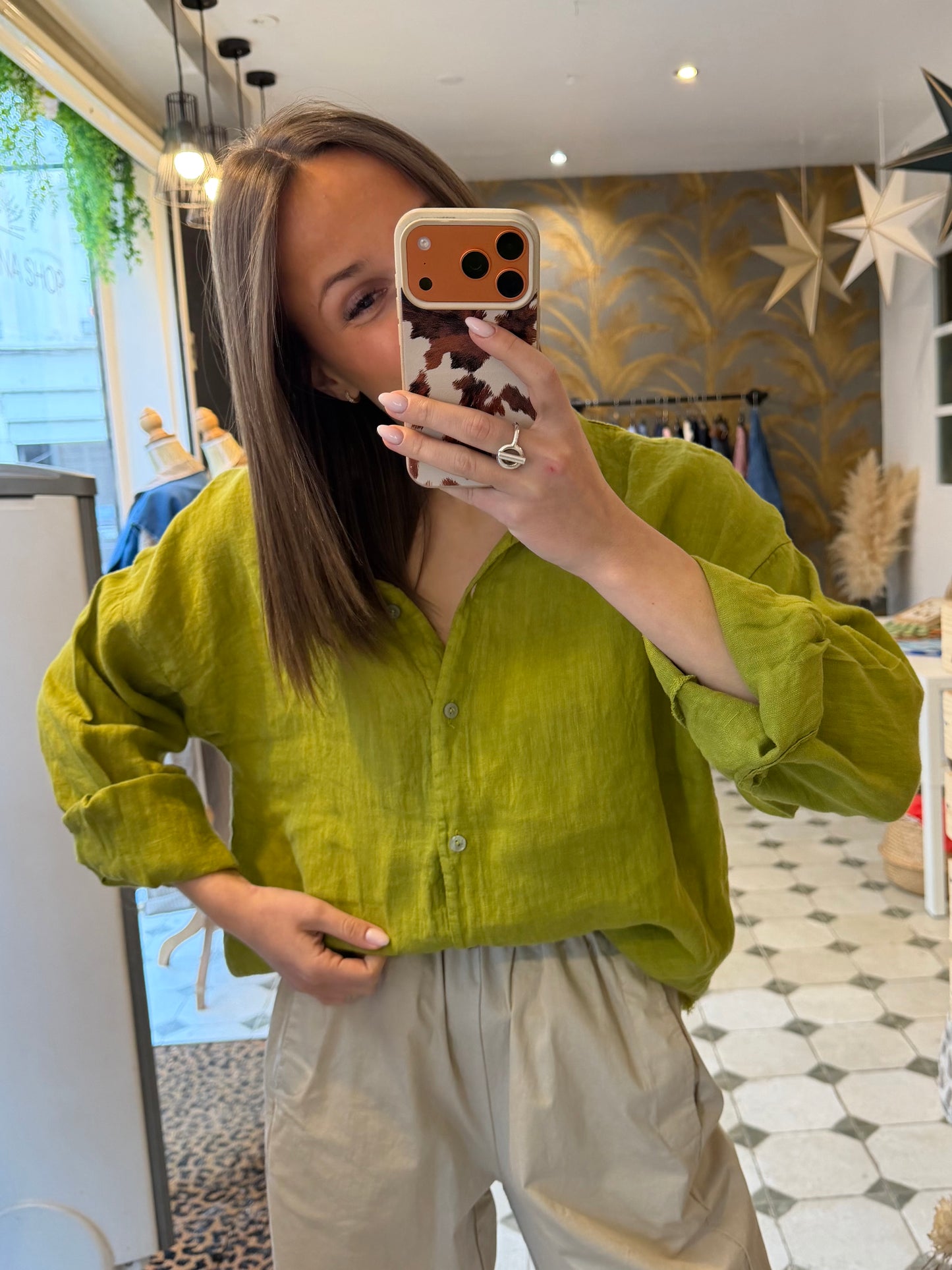 Chemise Lino verte - Johanna Paris