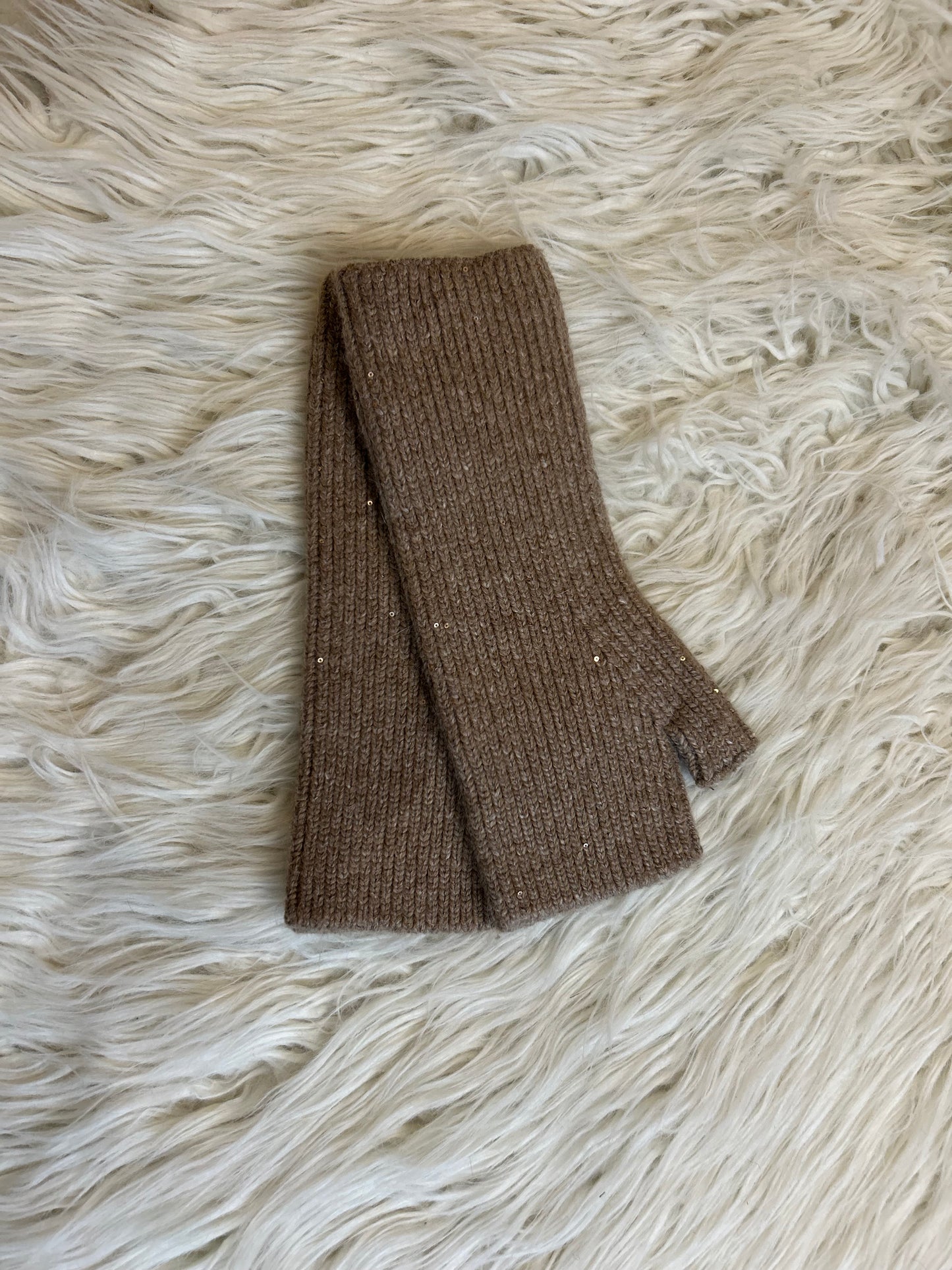 Mitaines avec des sequins - taupe