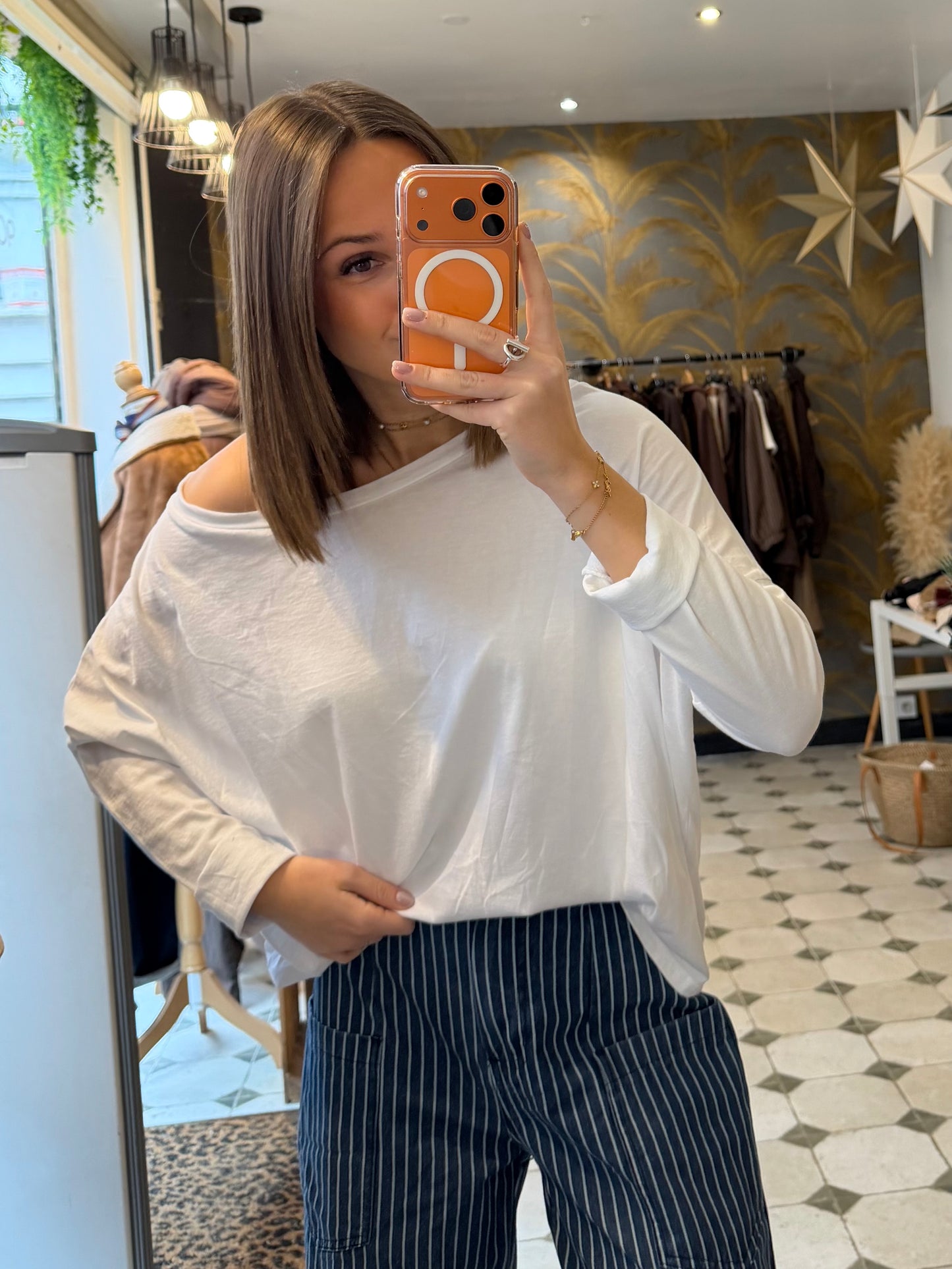 T-Shirt Col Bateau blanc - Johanna Paris