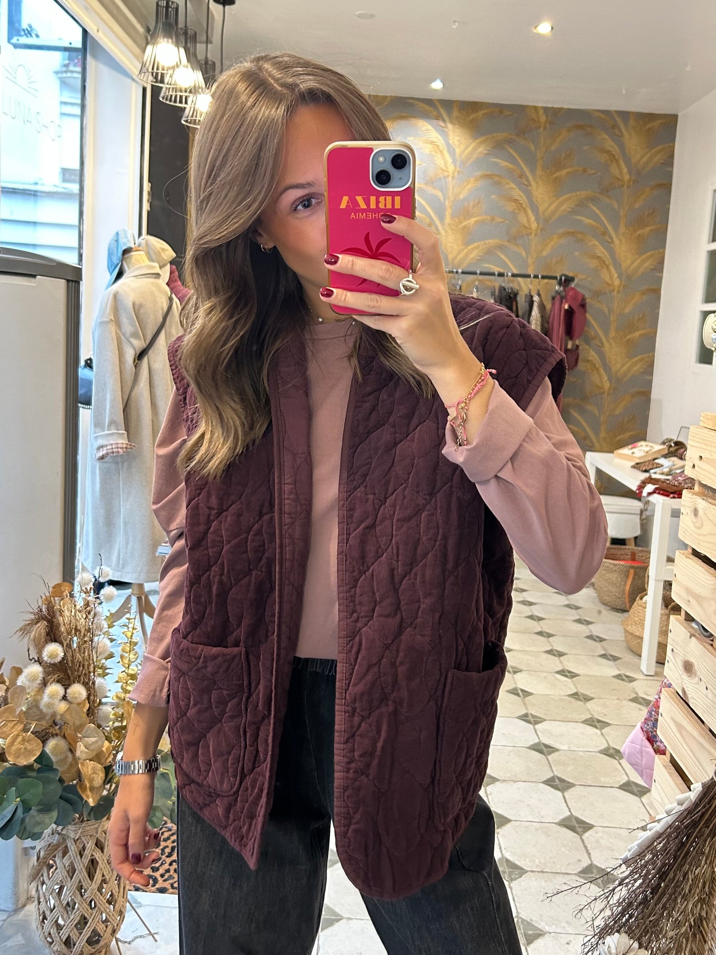 Veste sans manches Aurore prune - Johanna Paris