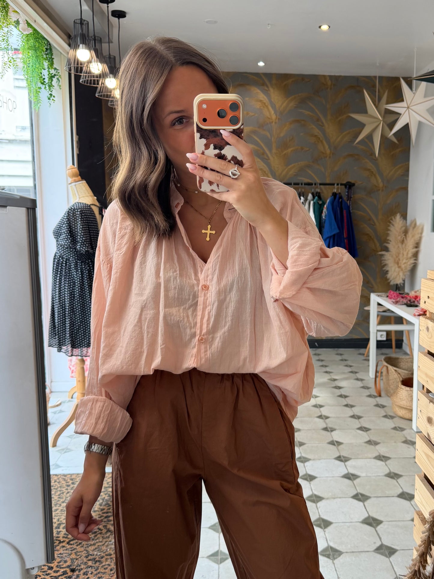 Chemise Clémentine rose poudrée - Johanna Paris