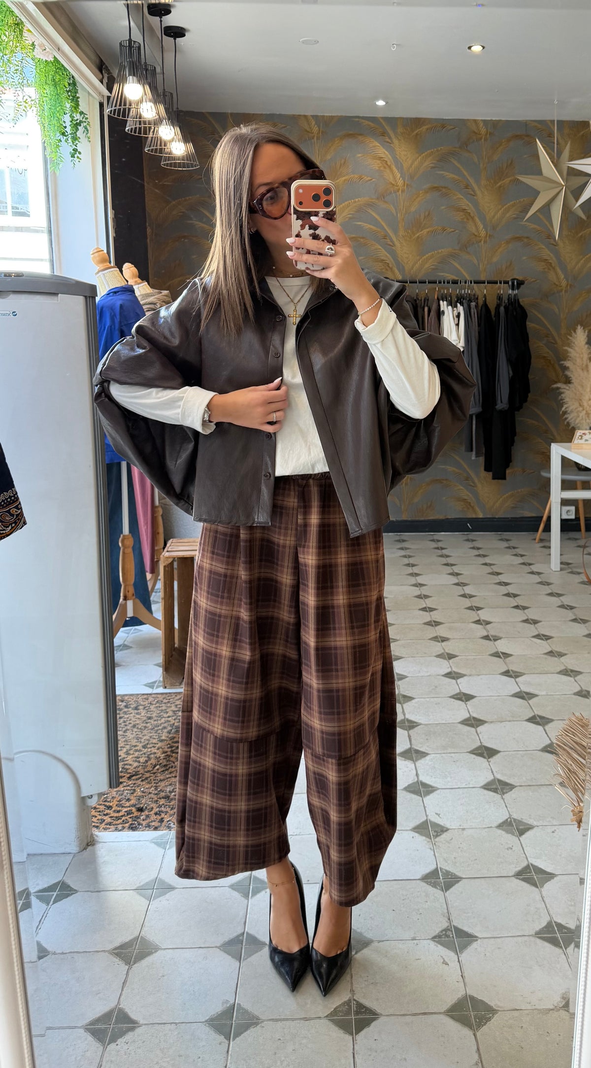 Pantalon forme ballon à carreaux - Johanna Paris
