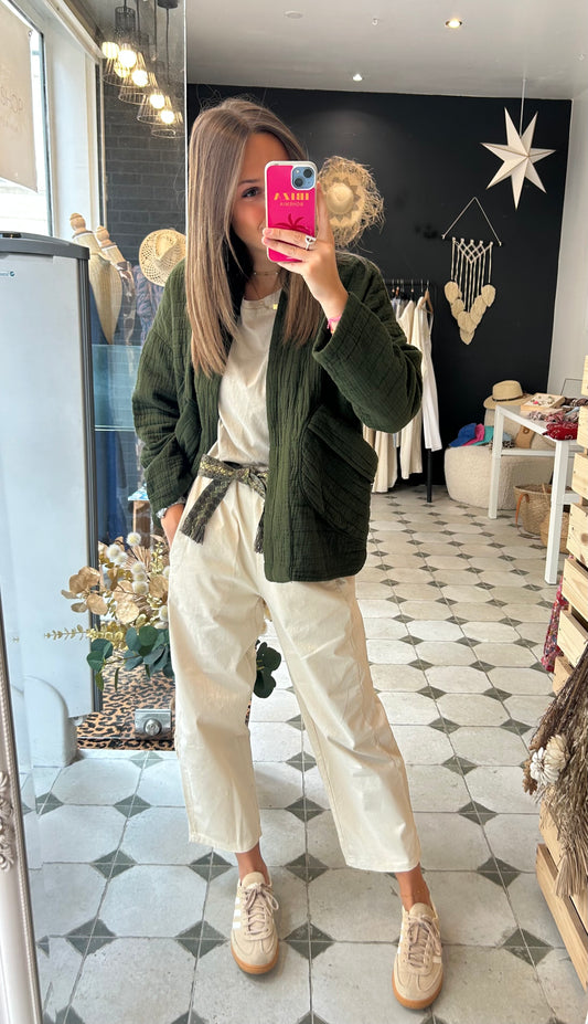 Pantalon Magique en toile écru - Johanna Paris