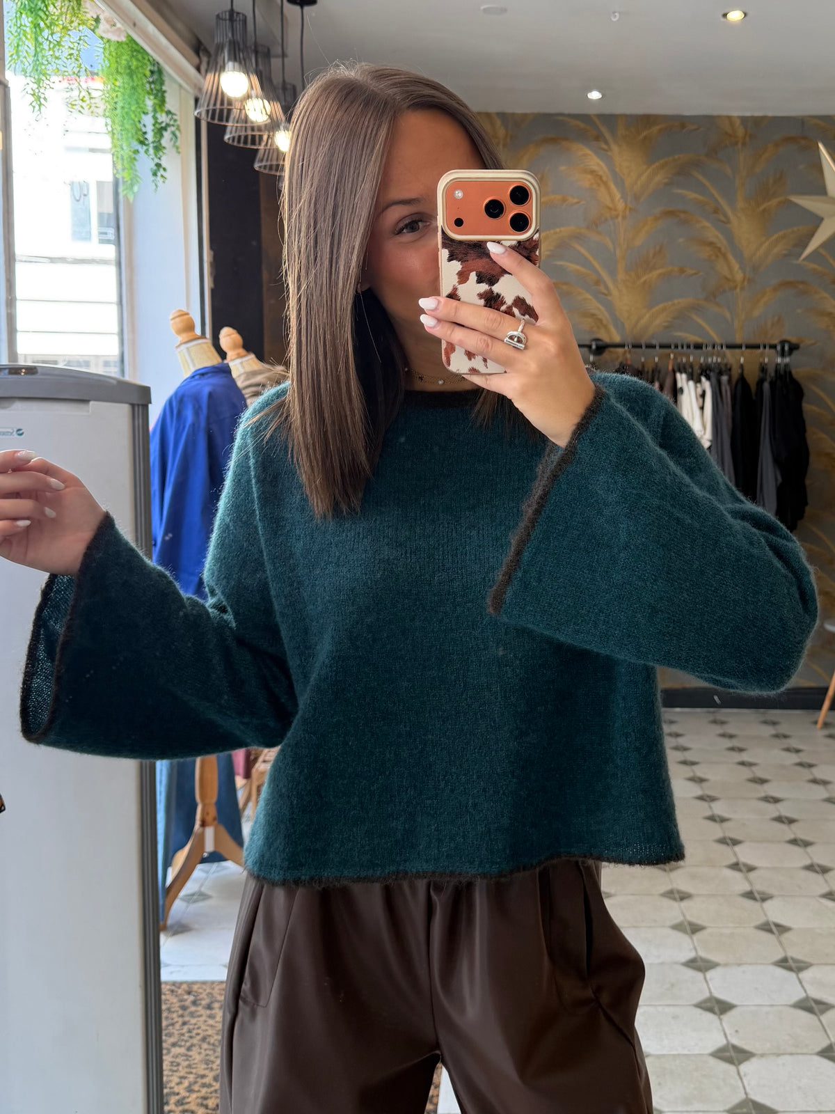 Pull col rond bleu canard - Johanna Paris