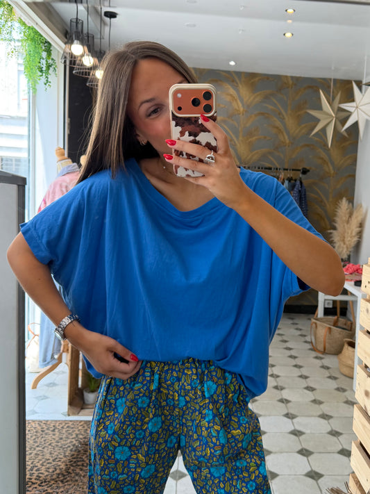 T-Shirt bleu royal - Johanna Paris