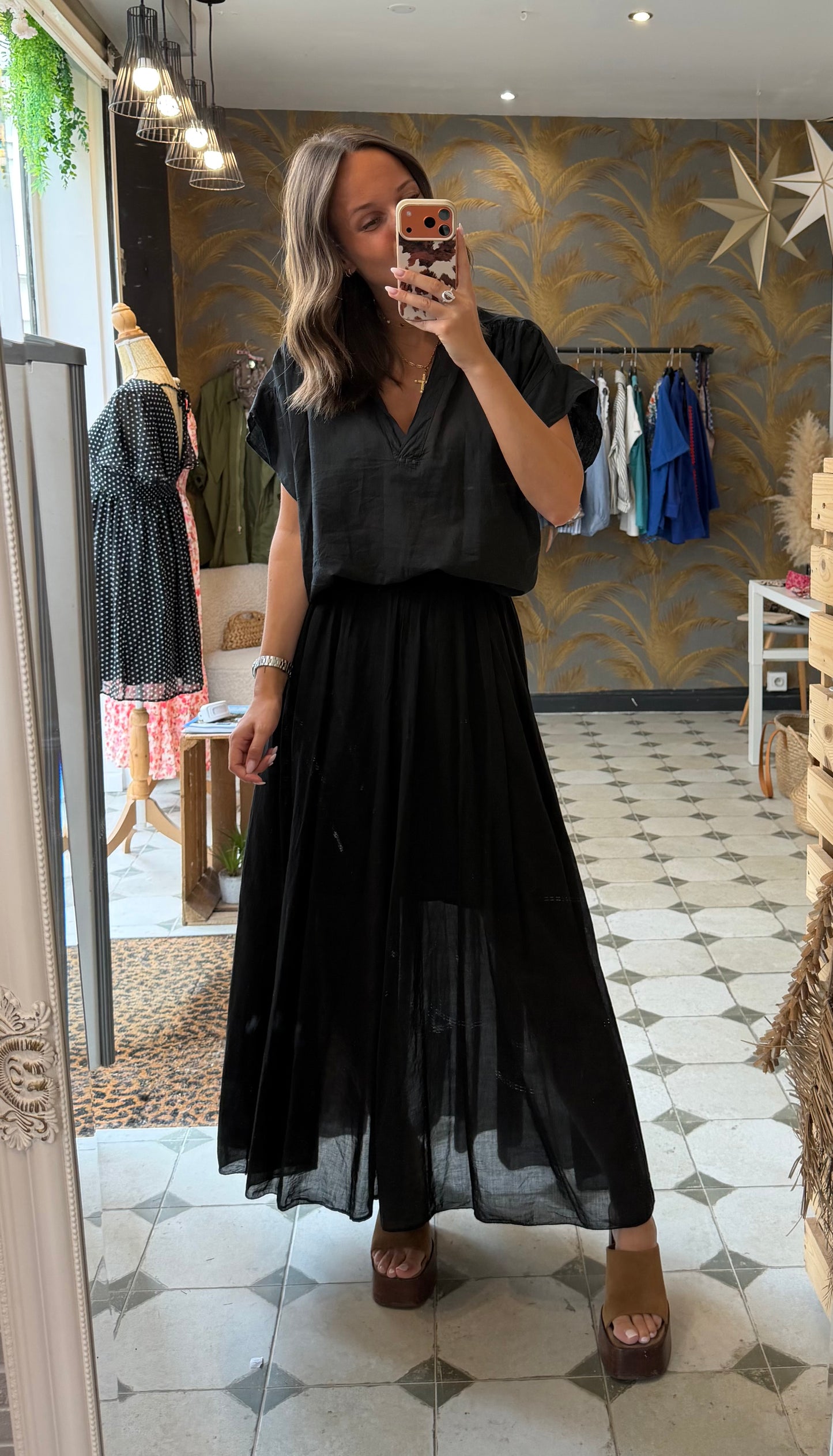 Blouse sans manches Lila noire - Johanna Paris