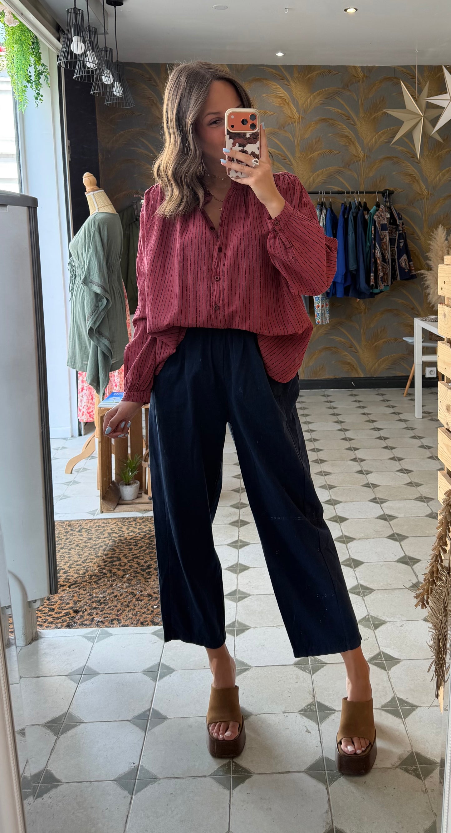 Blouse bordeaux basique - Johanna Paris