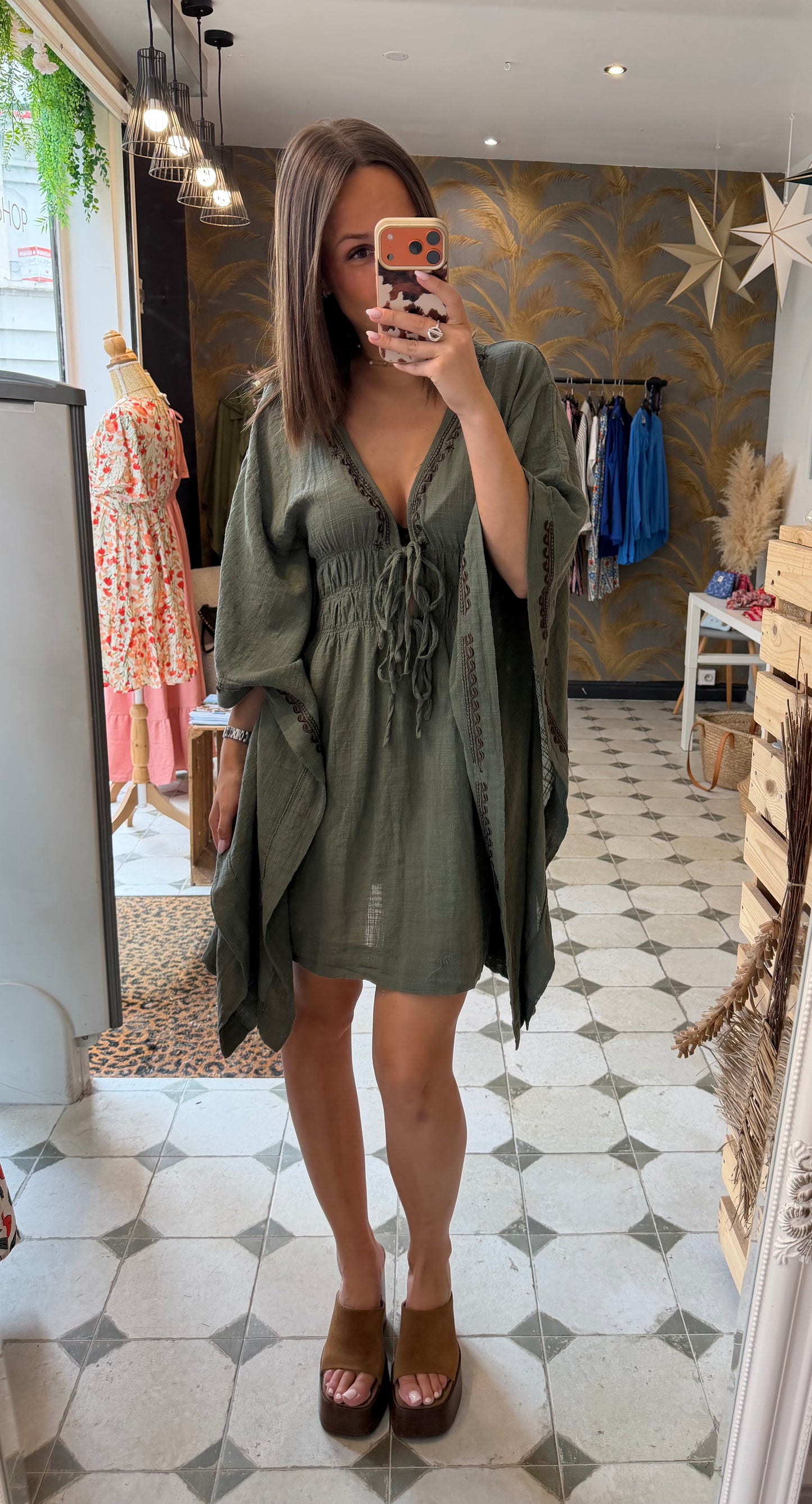 Kimono court kaki - Johanna paris