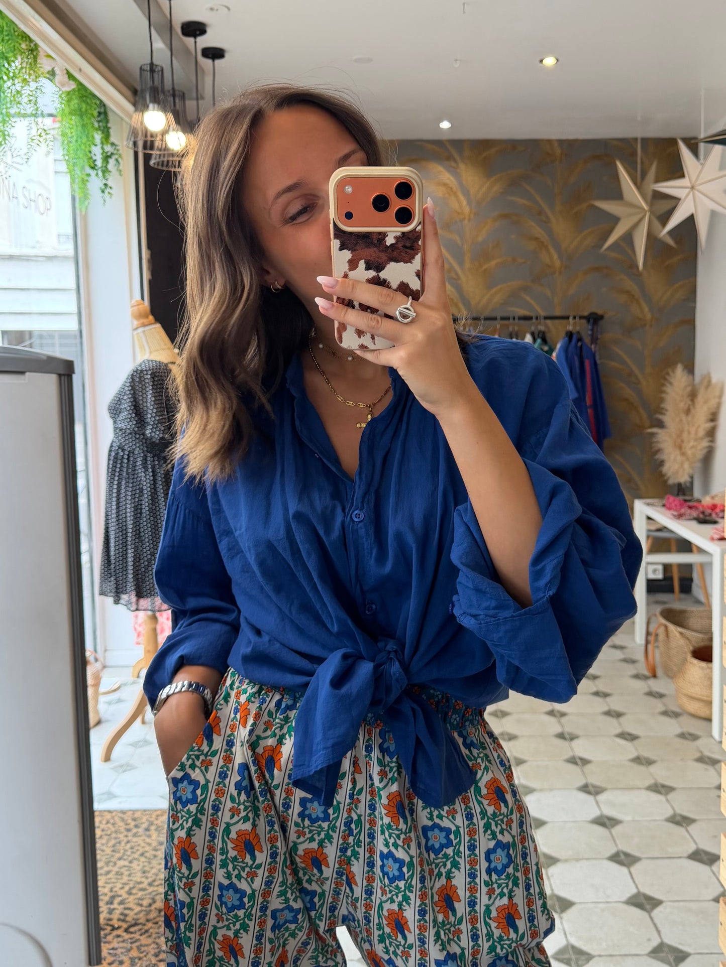 Chemise Clémentine bleu électrique - Johanna Paris