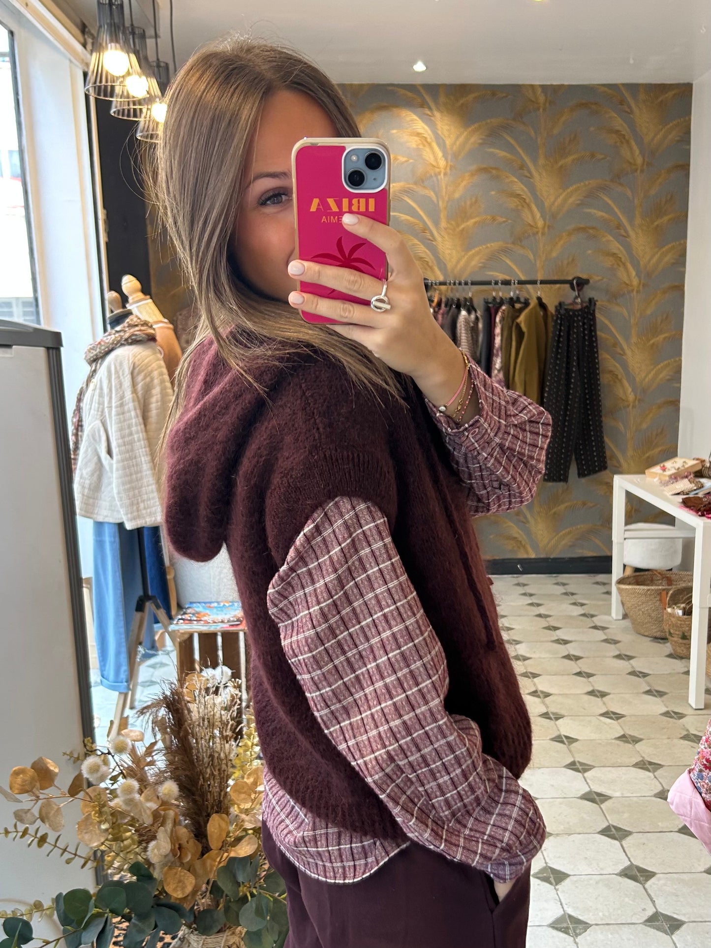 Pull sans manches Robin prune - Johanna Paris