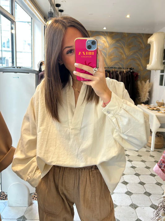 Blouse en velours Solène écru - Johanna Paris