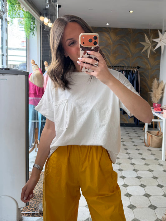 T-Shirt avec poche blanc - Johanna Paris