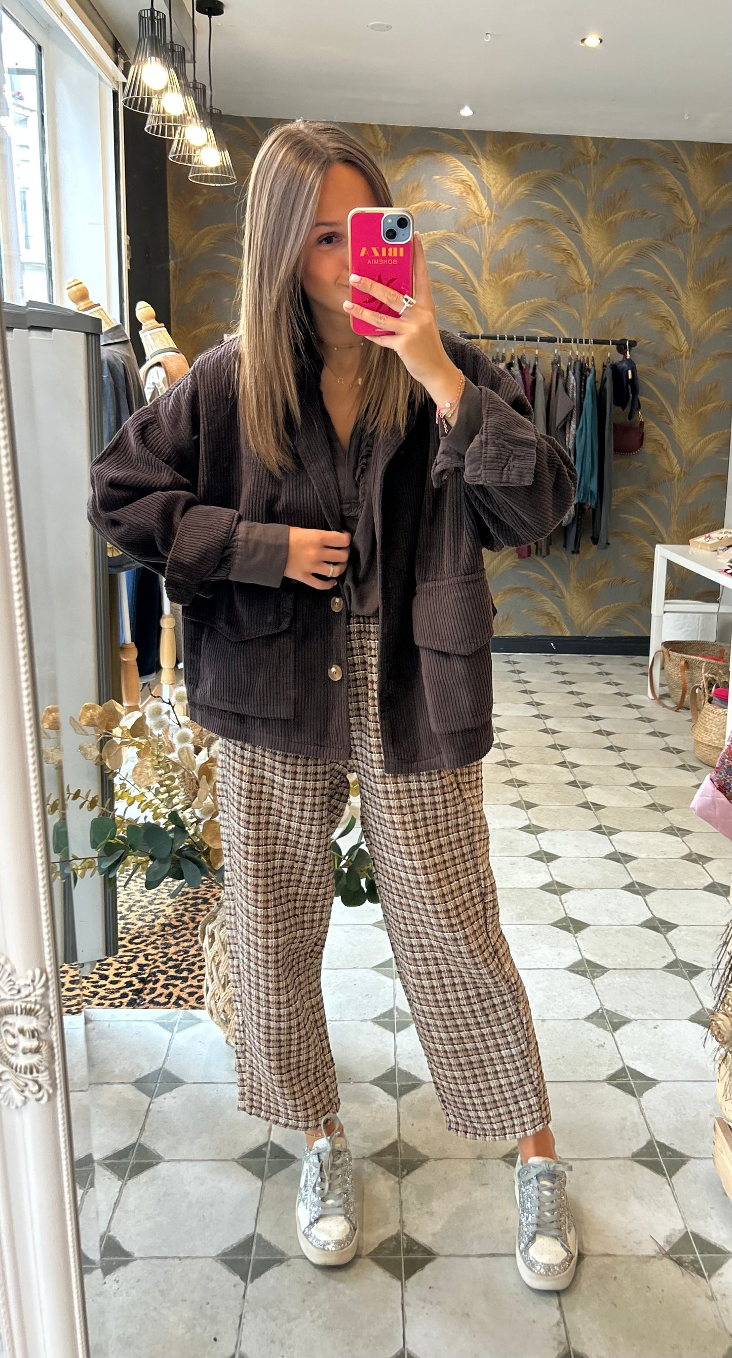 Veste en velours Mélissa chocolat - Johanna Paris