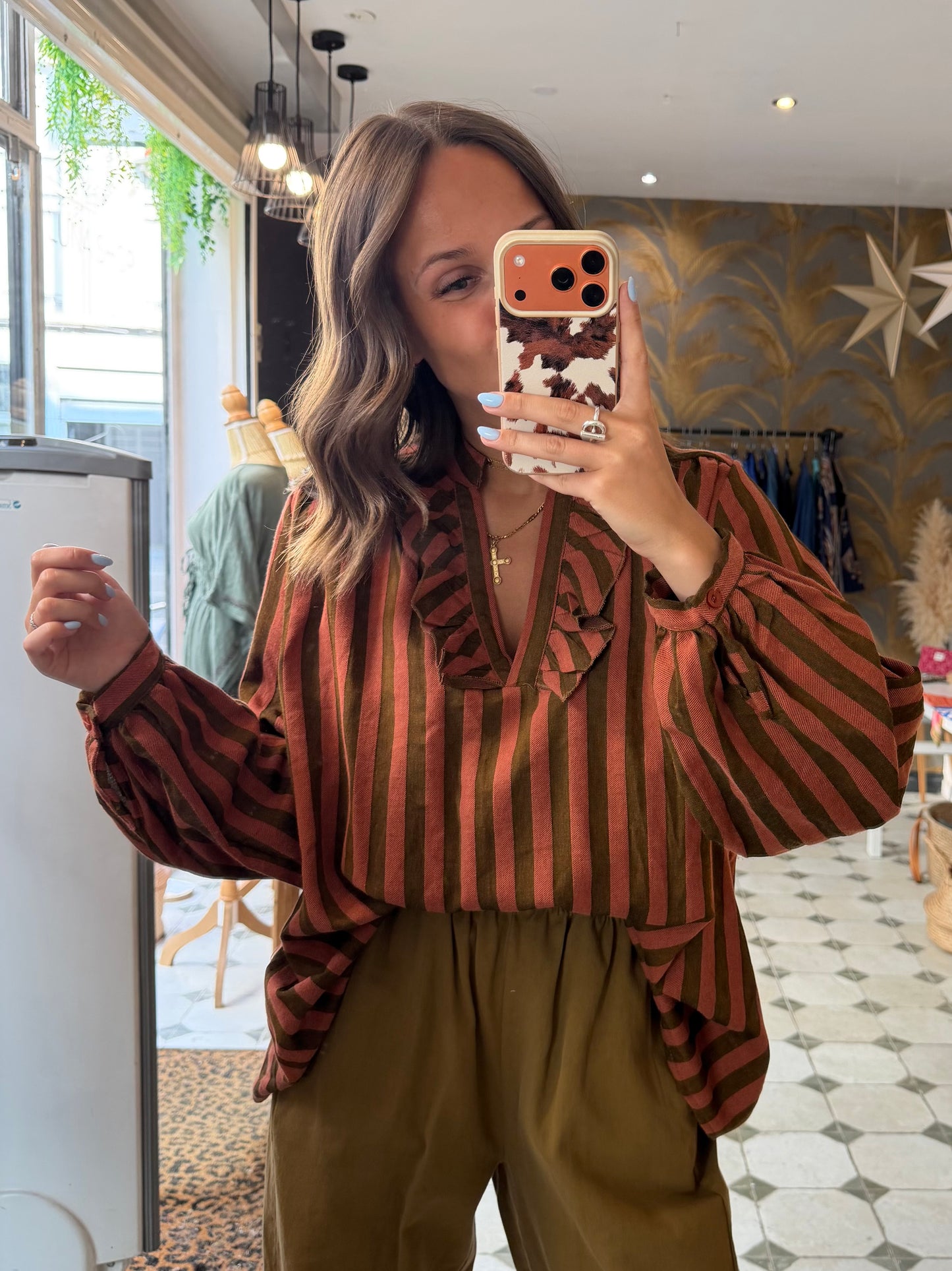 Blouse Aria rayé terracota  - Johanna Paris