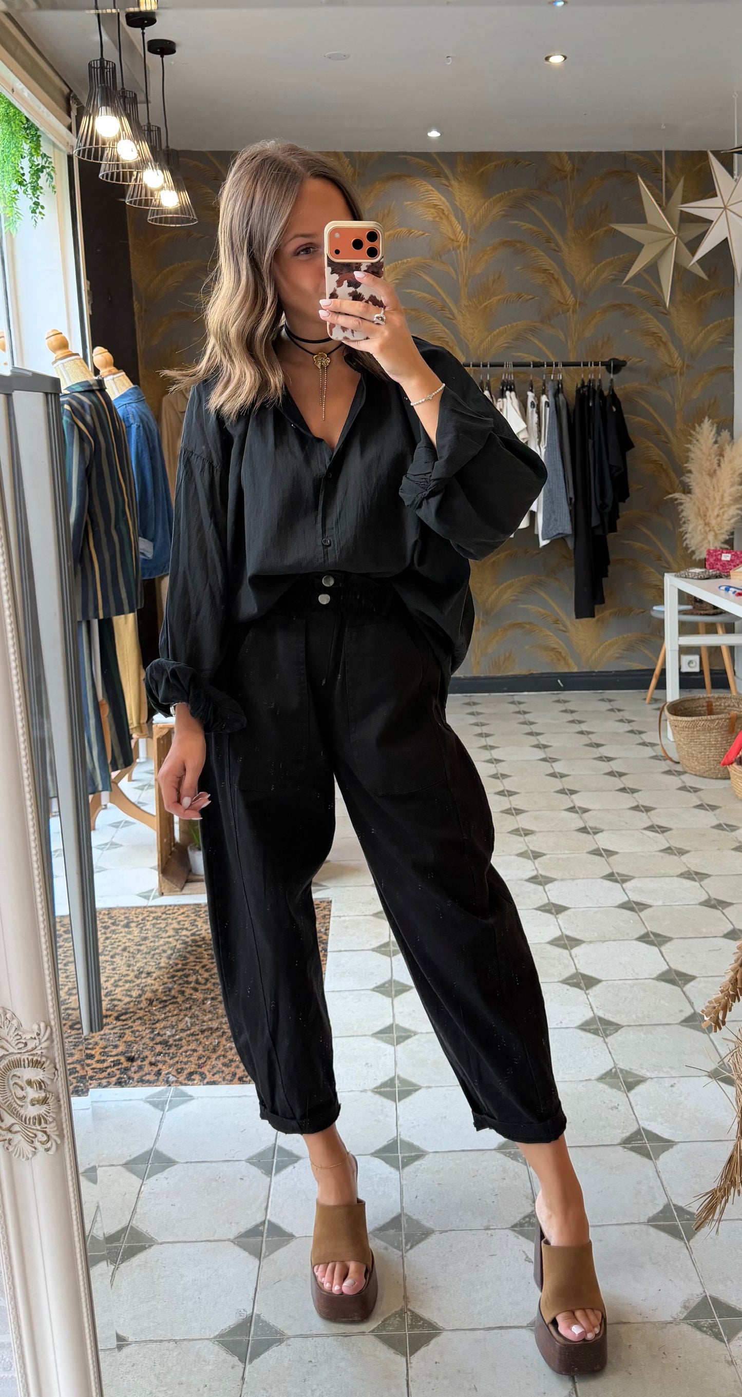 Chemise Clémentine noire - Johanna Paris