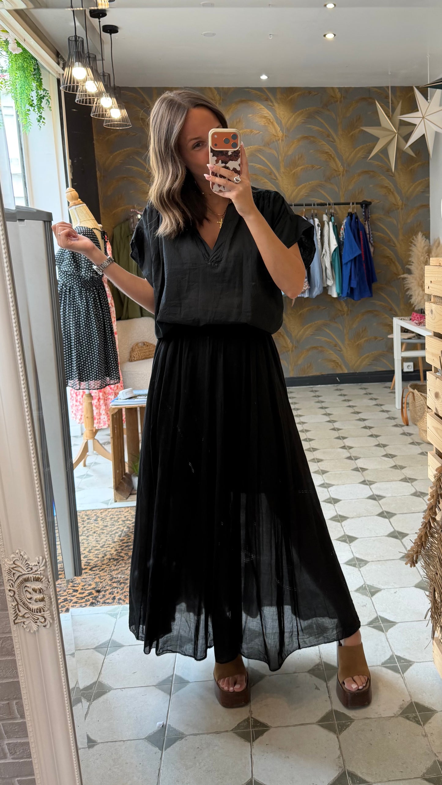 Blouse sans manches Lila noire - Johanna Paris