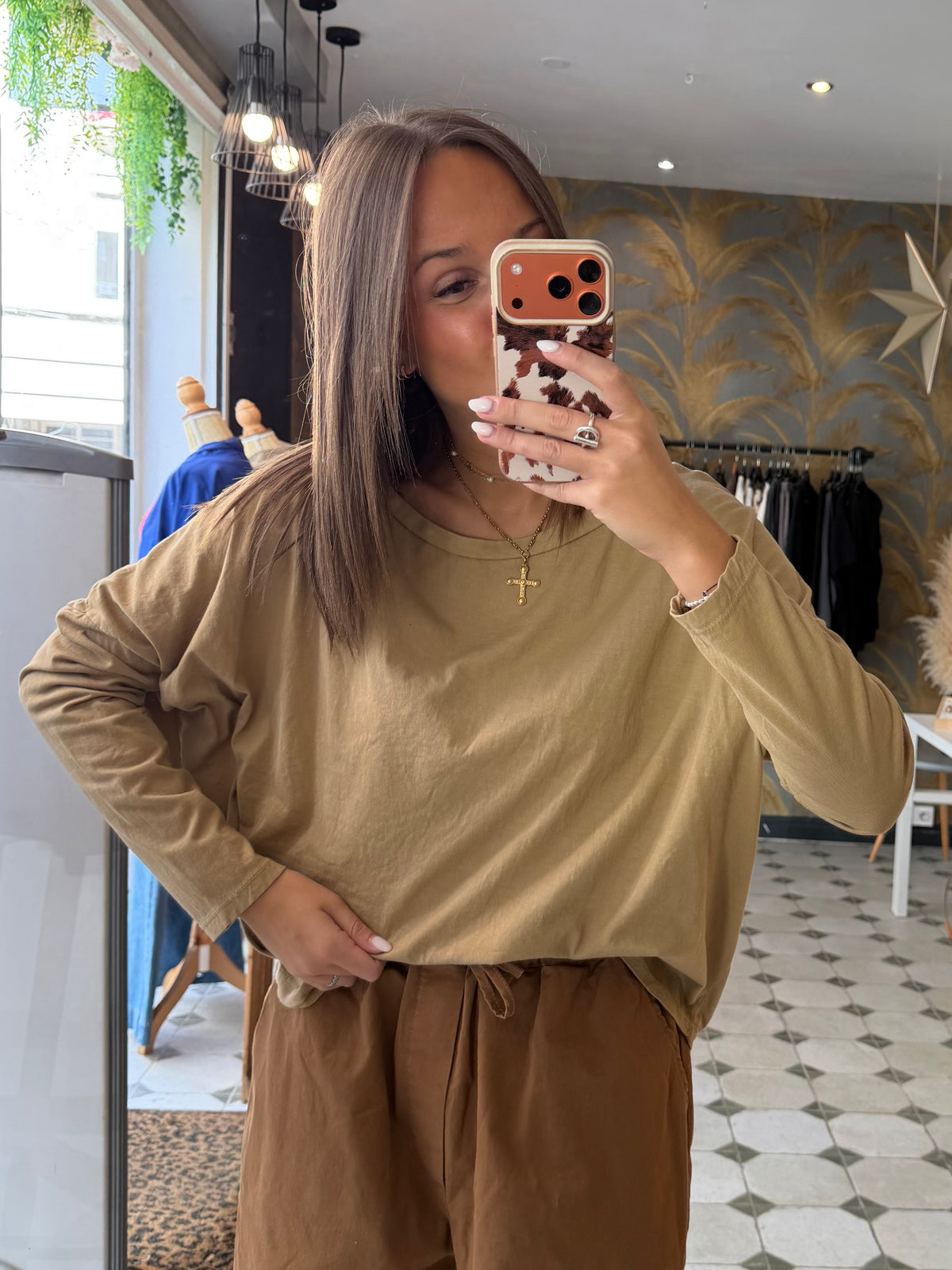 T-Shirt Col Bateau beige - Johanna Paris