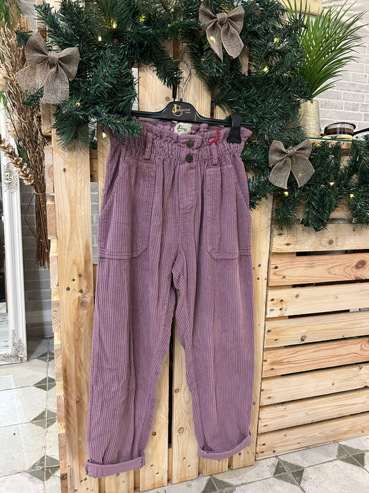 Pantalon en velours mauve - Johanna Paris