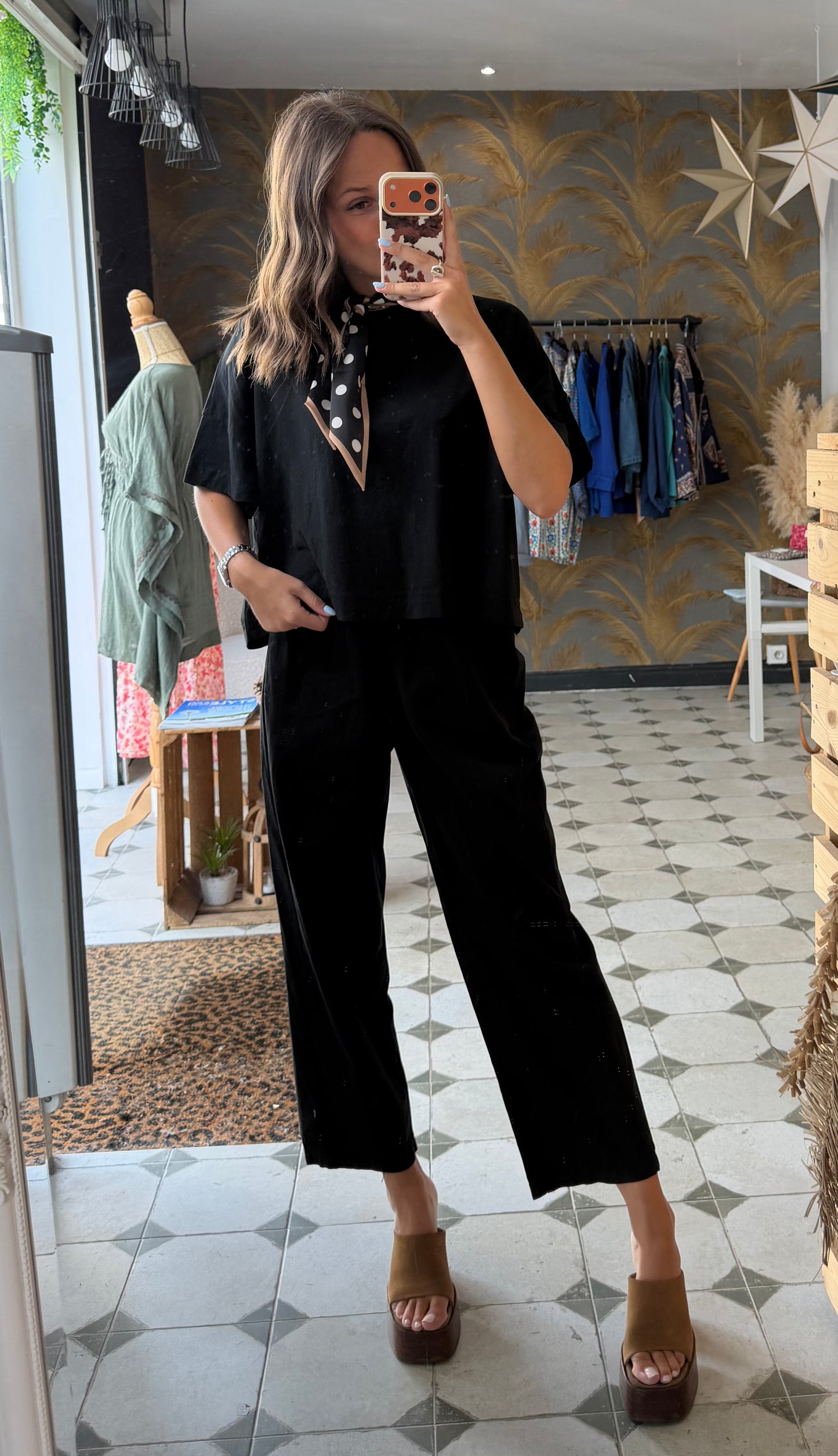 Pantalon Magique en toile mi-saison noir - Johanna Paris