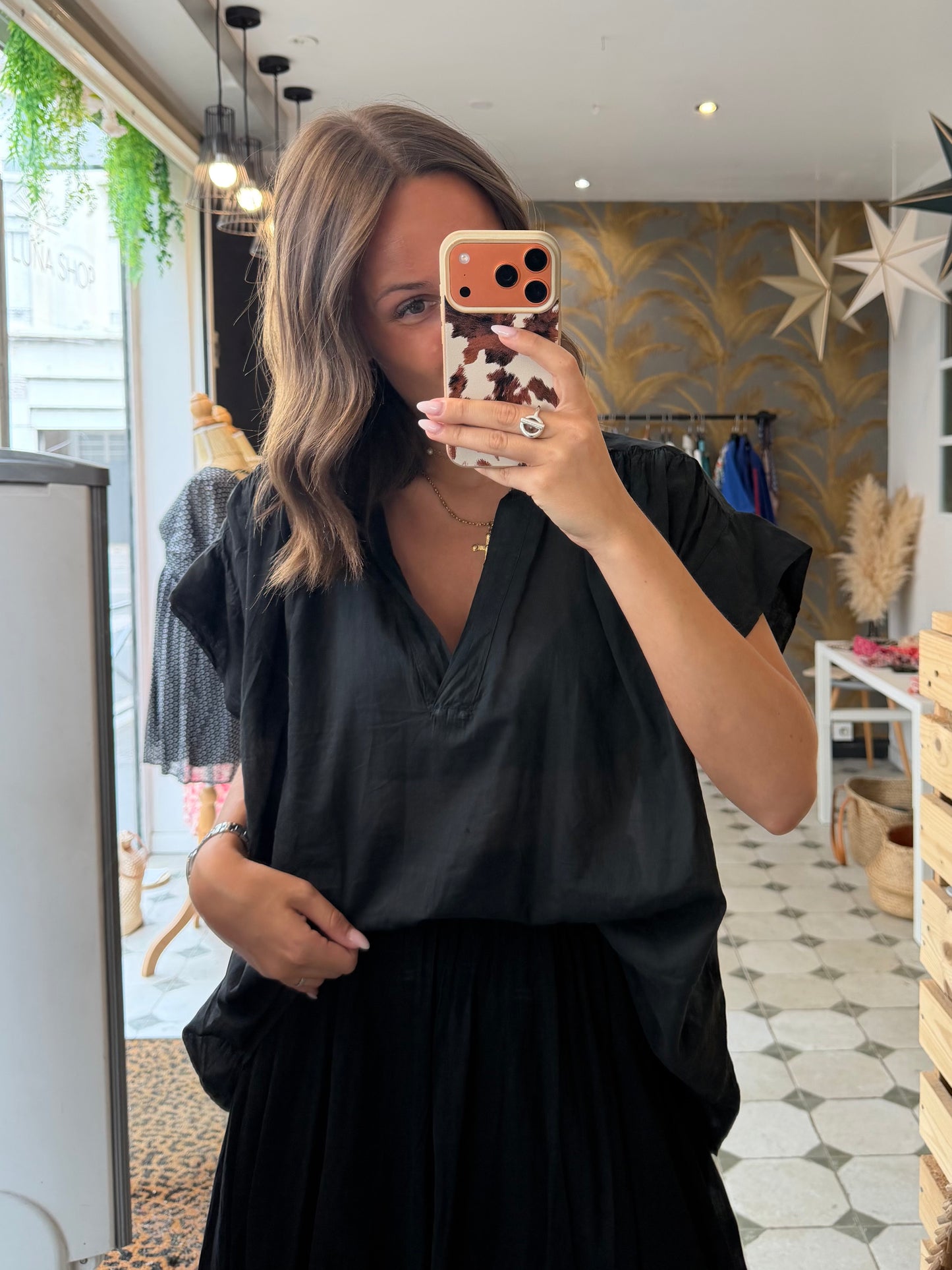Blouse sans manches Lila noire - Johanna Paris