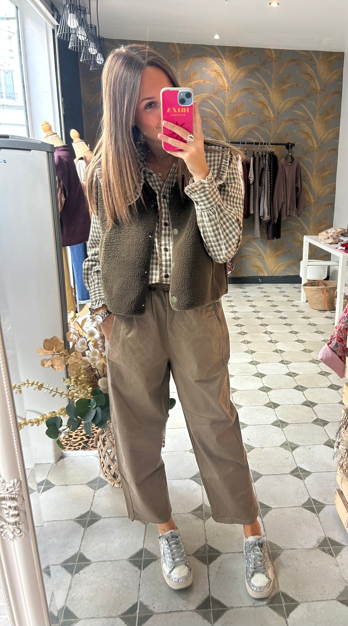 Pantalon Magique en toile beige - Johanna Paris