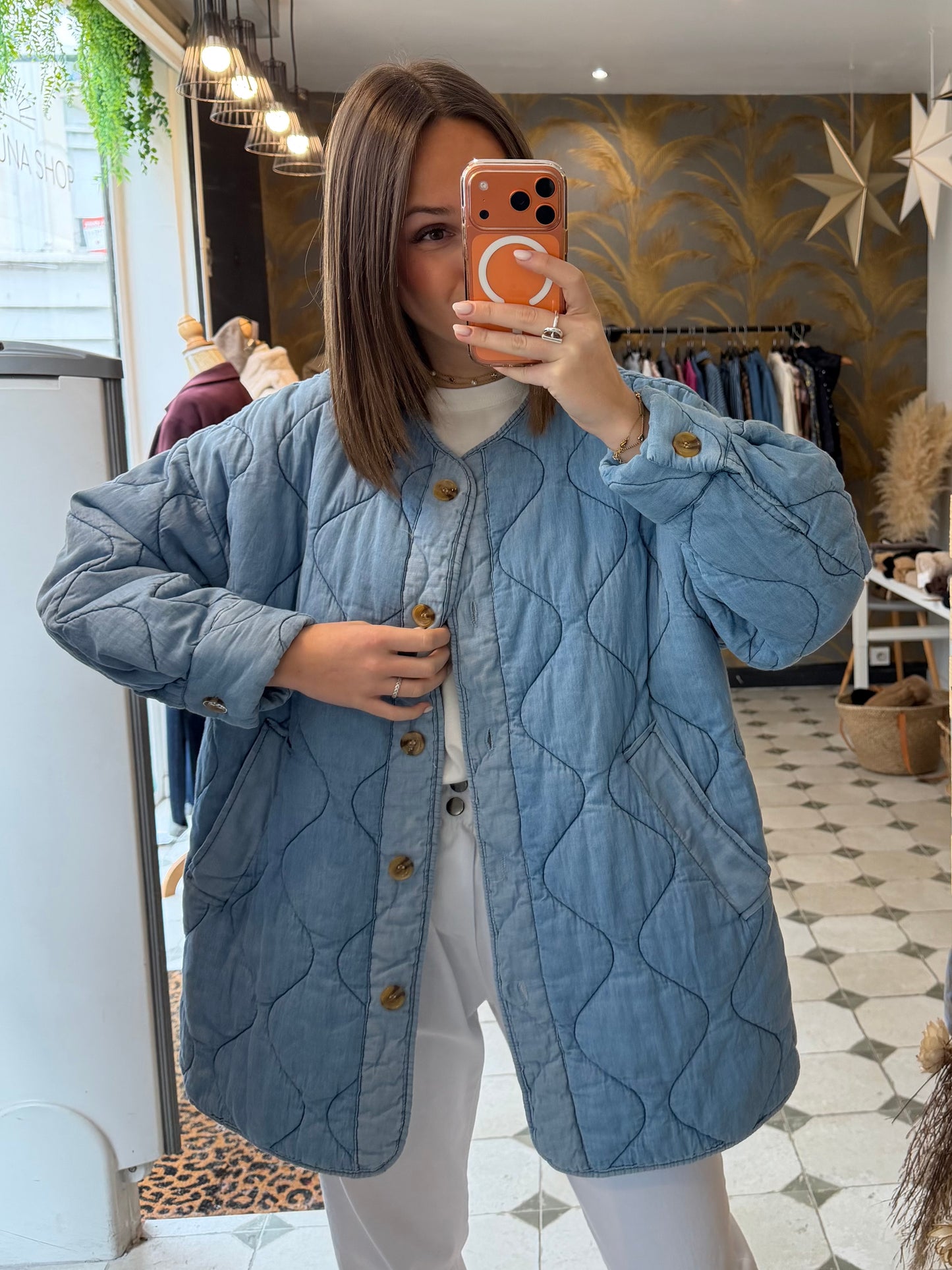 Veste matelassée en jean Anaïs - Johanna Paris